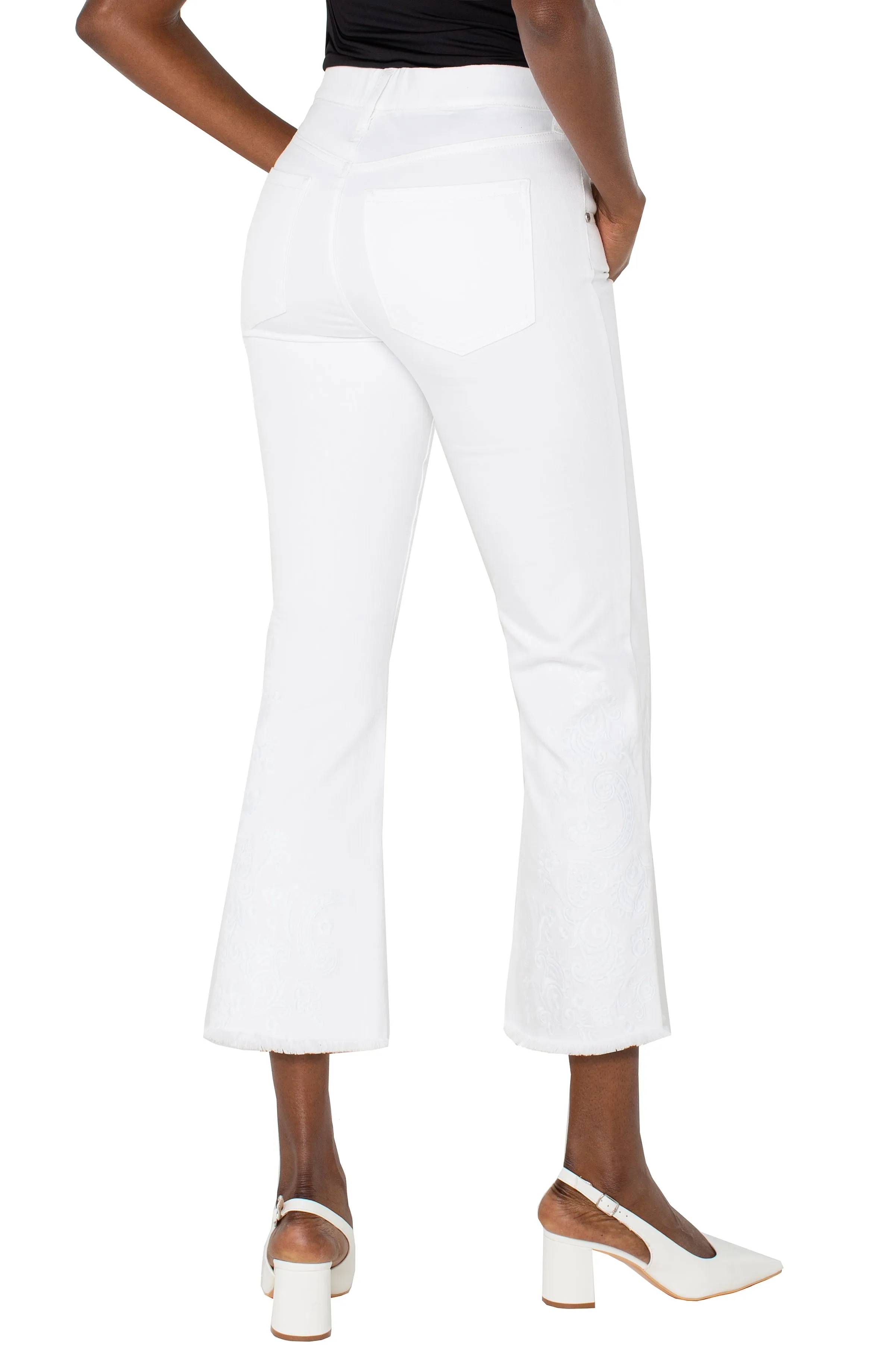 Liverpool Los Angeles THE GIA GLIDER? CROP FLARE WITH FRAY HEM