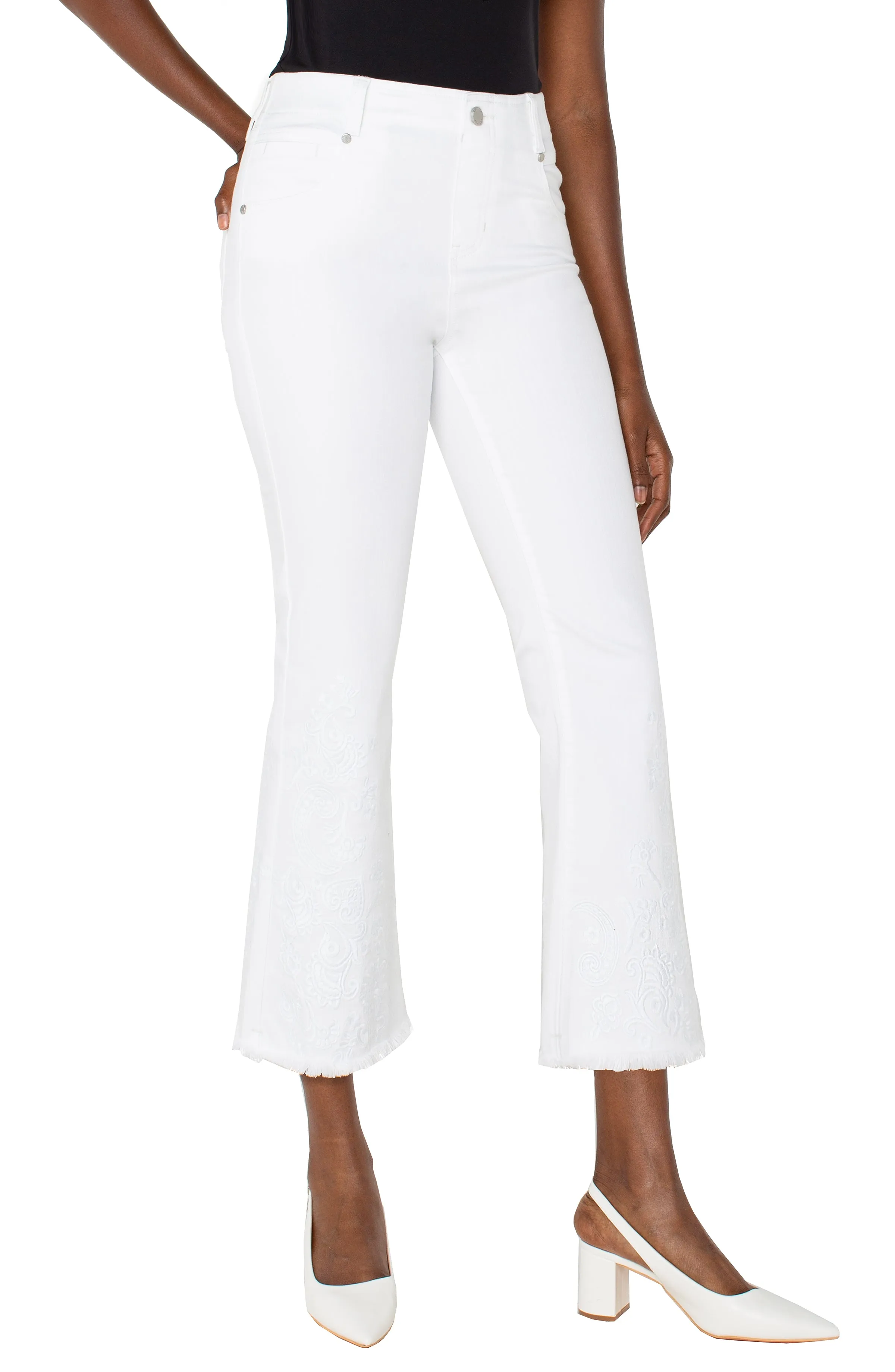 Liverpool Los Angeles THE GIA GLIDER? CROP FLARE WITH FRAY HEM