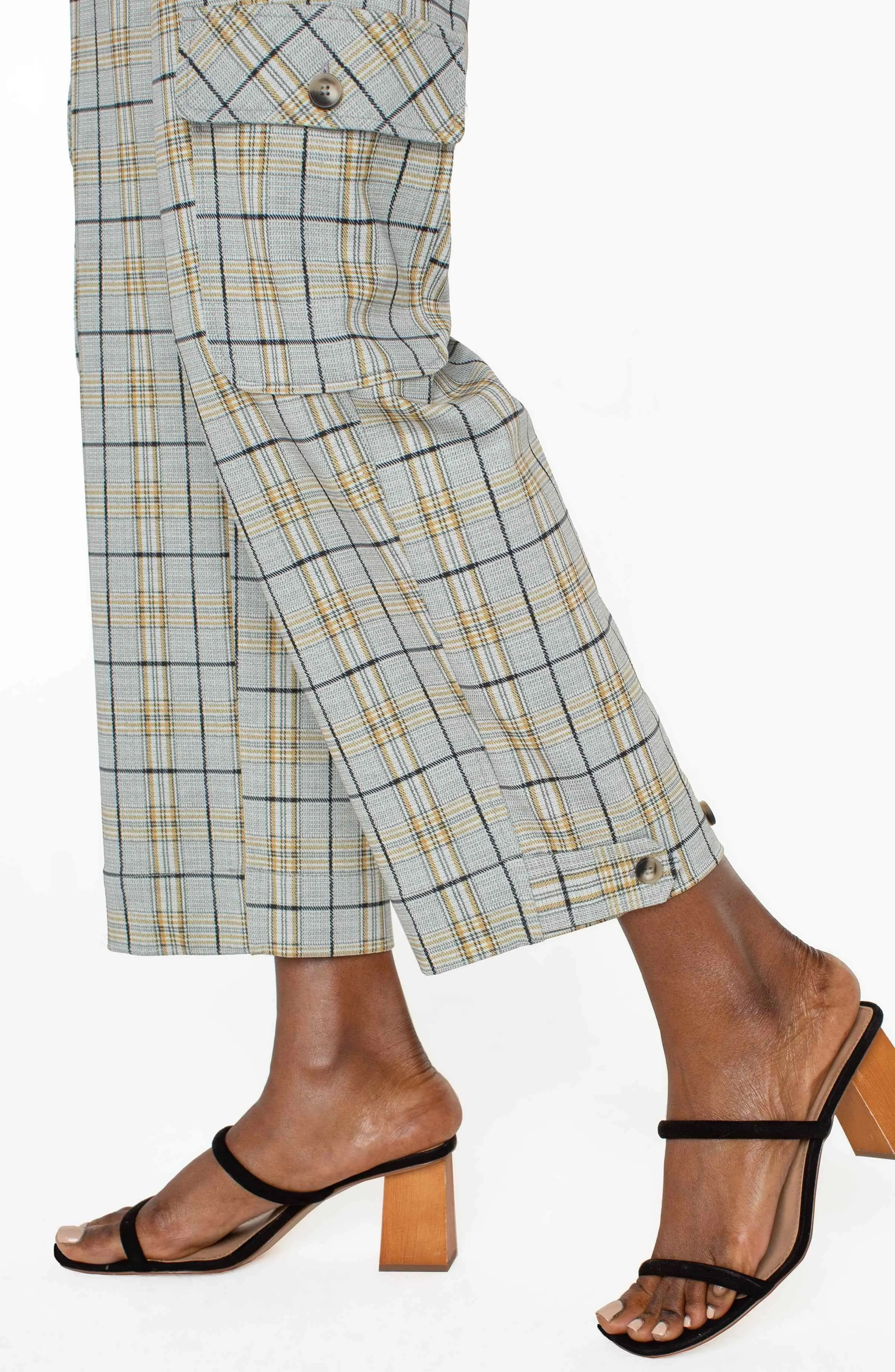Liverpool Los Angeles UTILITY CARGO CROP WITH TAB HEM