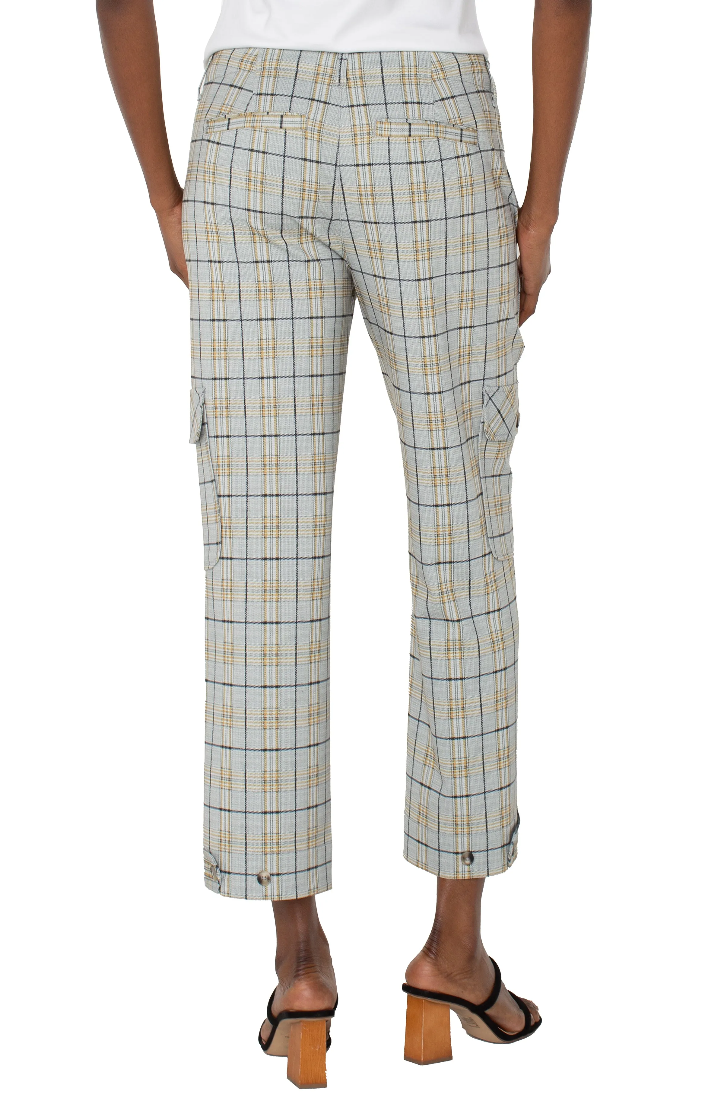 Liverpool Los Angeles UTILITY CARGO CROP WITH TAB HEM