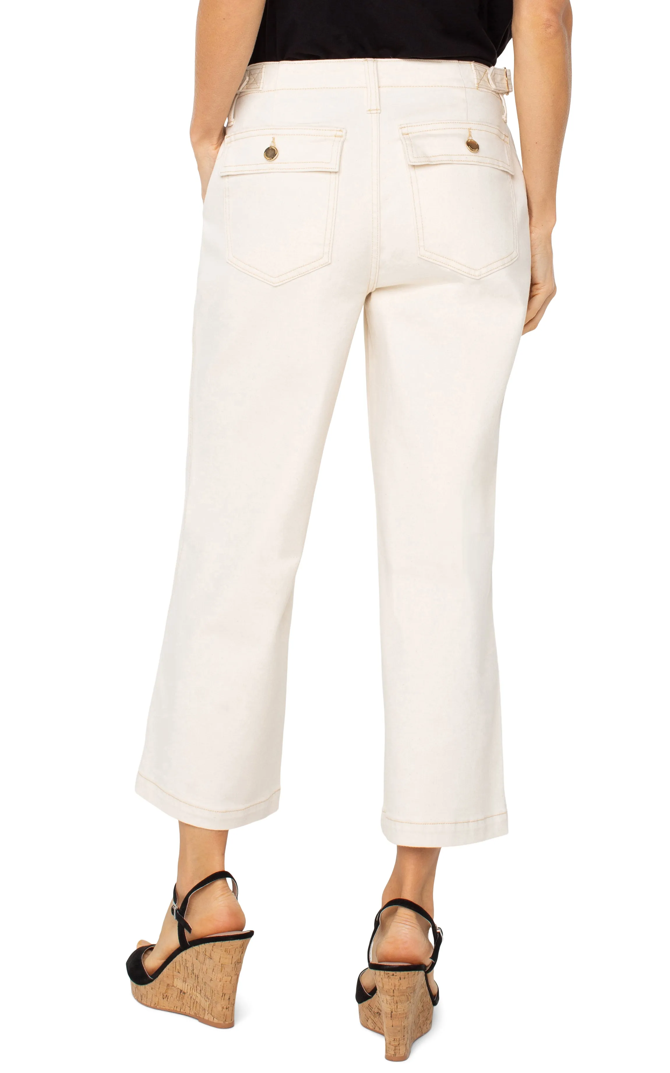 Liverpool Los Angeles UTILITY STRIDE WIDE LEG CROP W/ SIDE TABS
