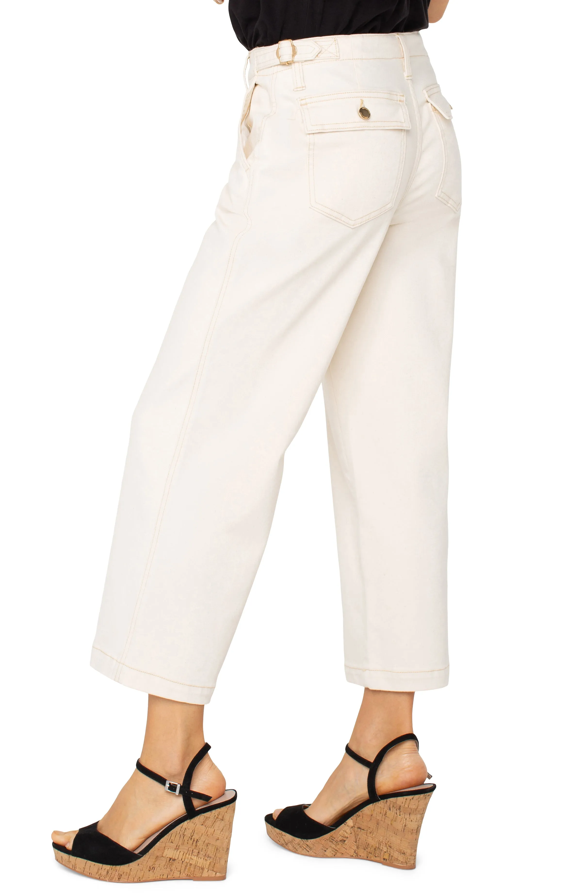 Liverpool Los Angeles UTILITY STRIDE WIDE LEG CROP W/ SIDE TABS