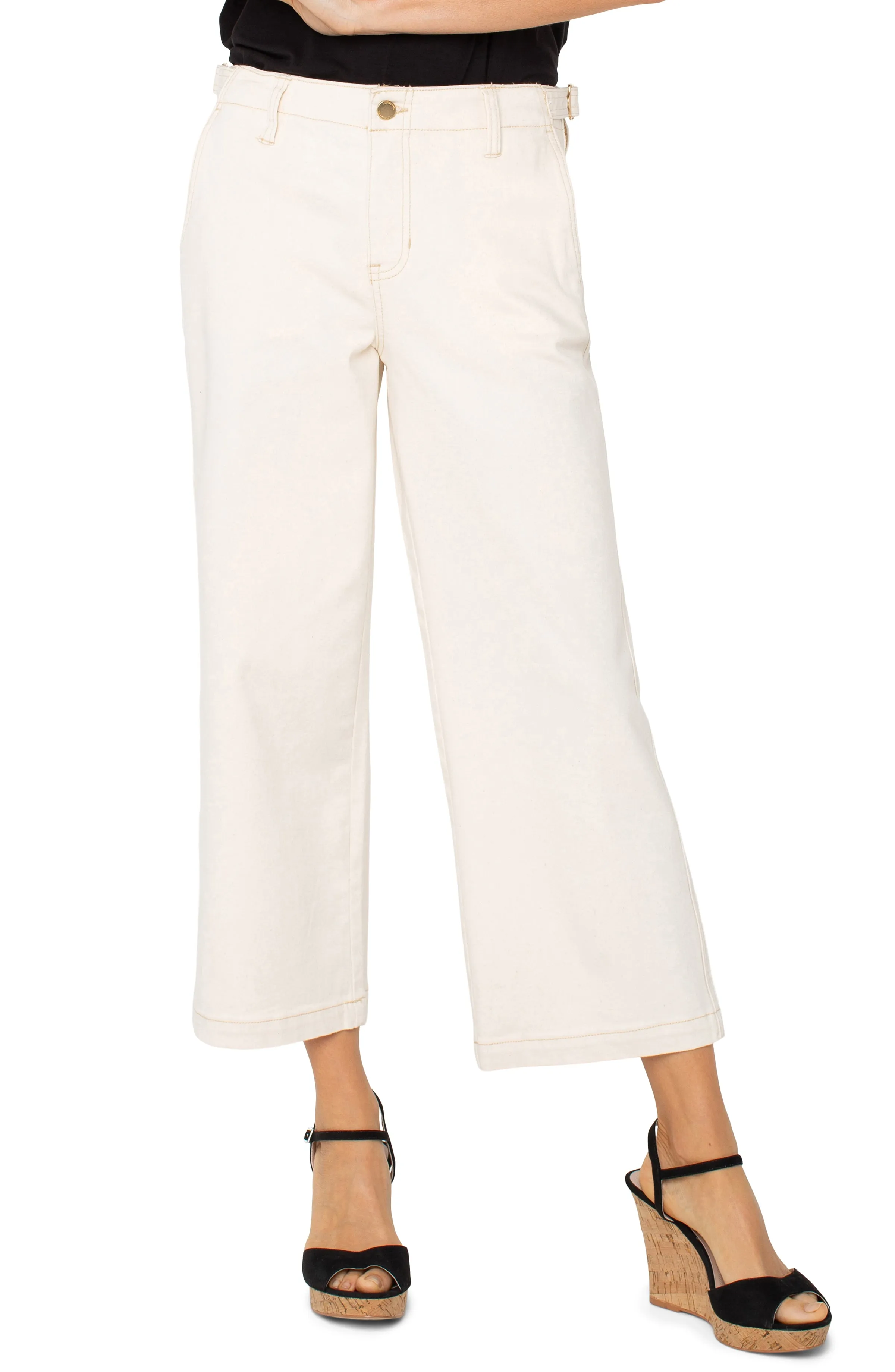 Liverpool Los Angeles UTILITY STRIDE WIDE LEG CROP W/ SIDE TABS