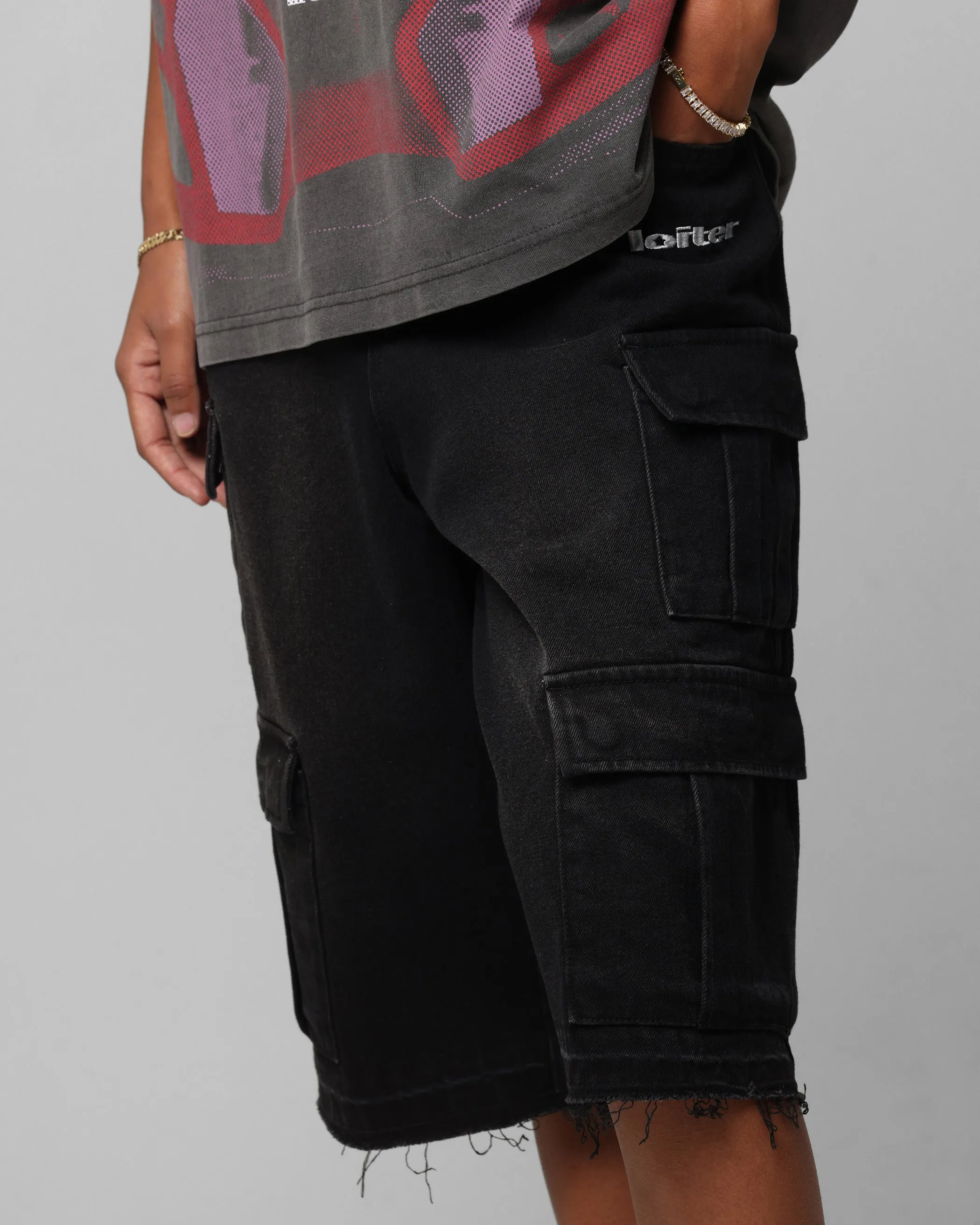 Loiter 3 Quarter Pants Washed Black