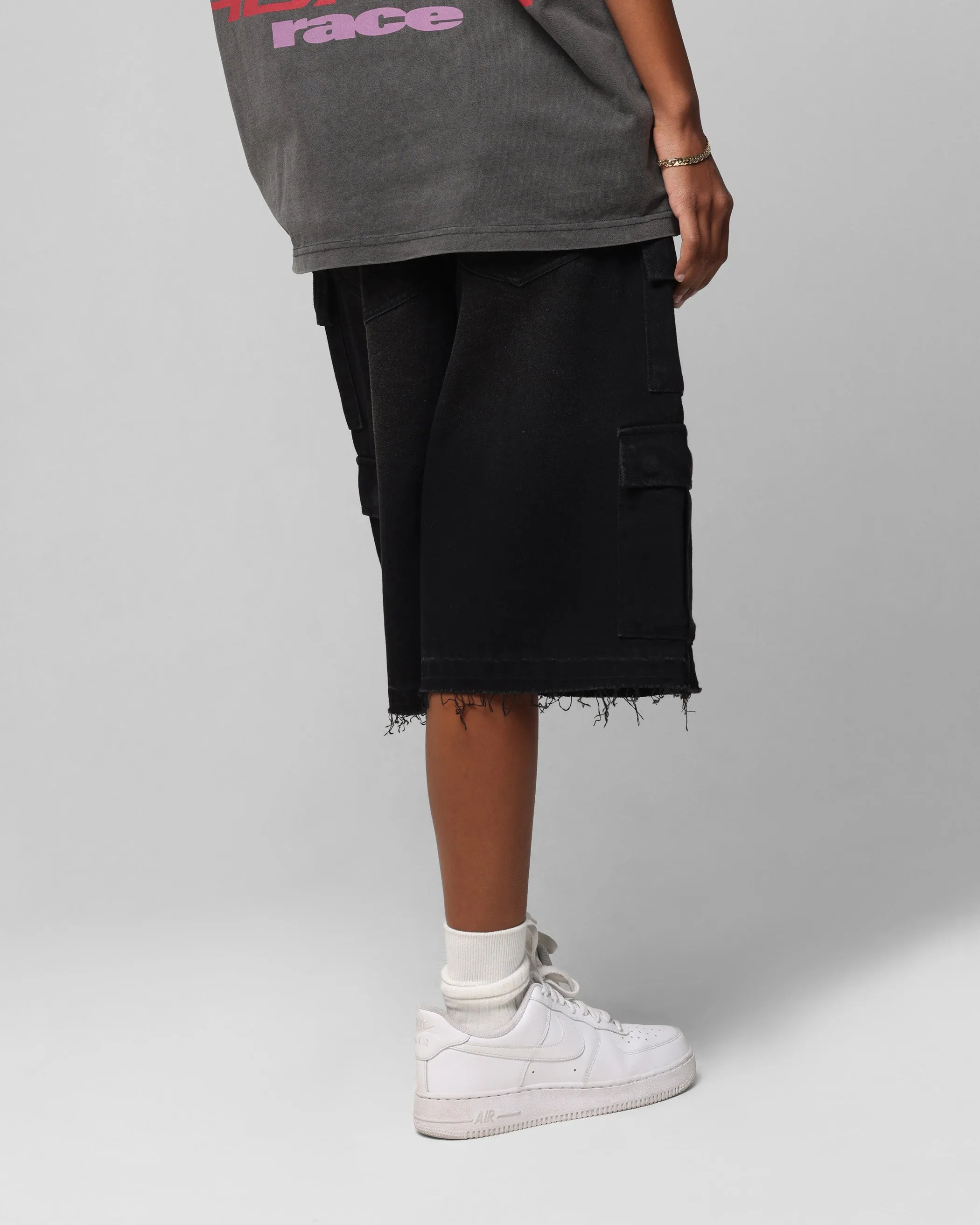 Loiter 3 Quarter Pants Washed Black