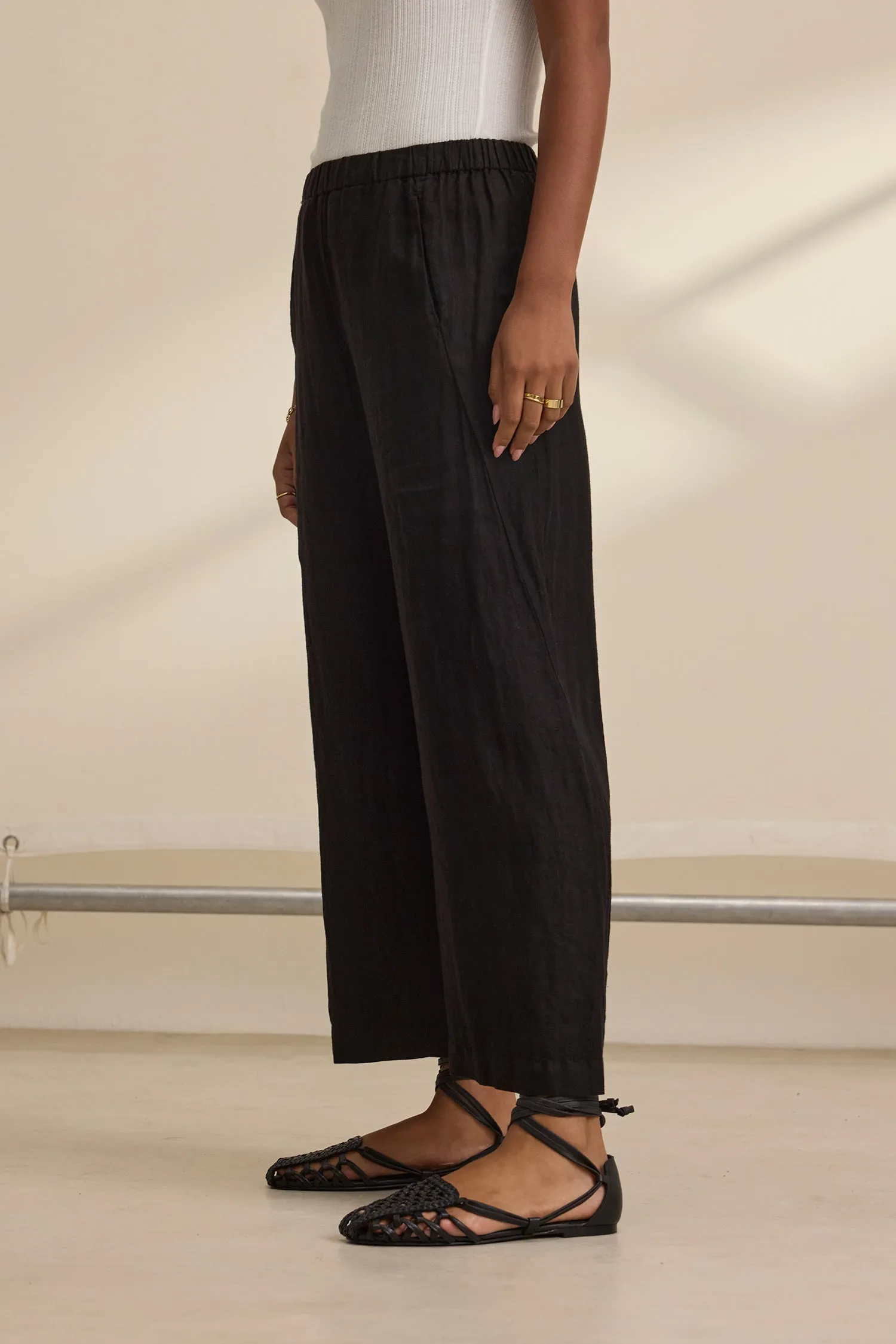 LOLA WOVEN LINEN PANT