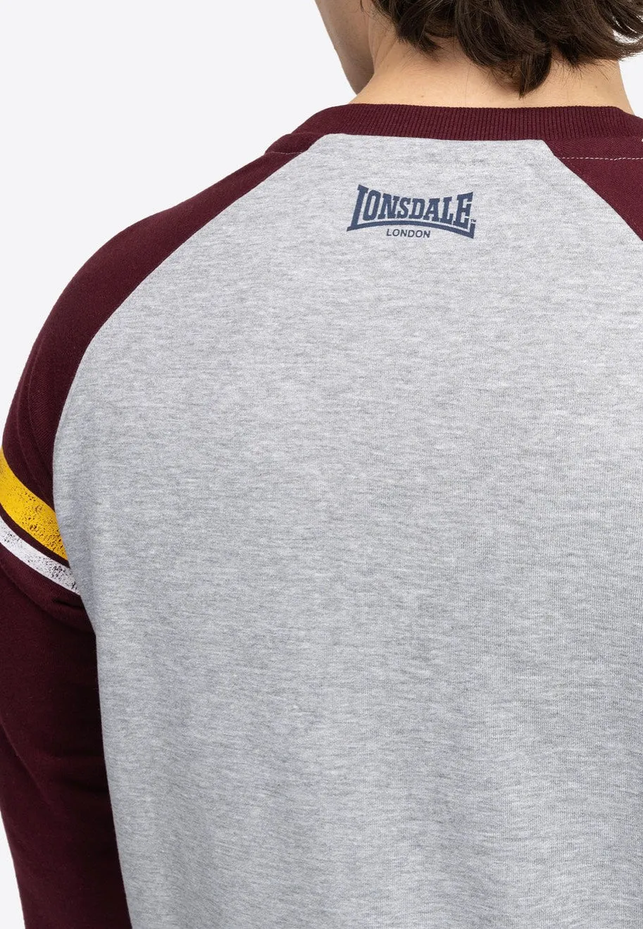 Lonsdale - Bregis Marl Grey/Oxblood/Navy - Sweater