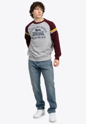 Lonsdale - Bregis Marl Grey/Oxblood/Navy - Sweater