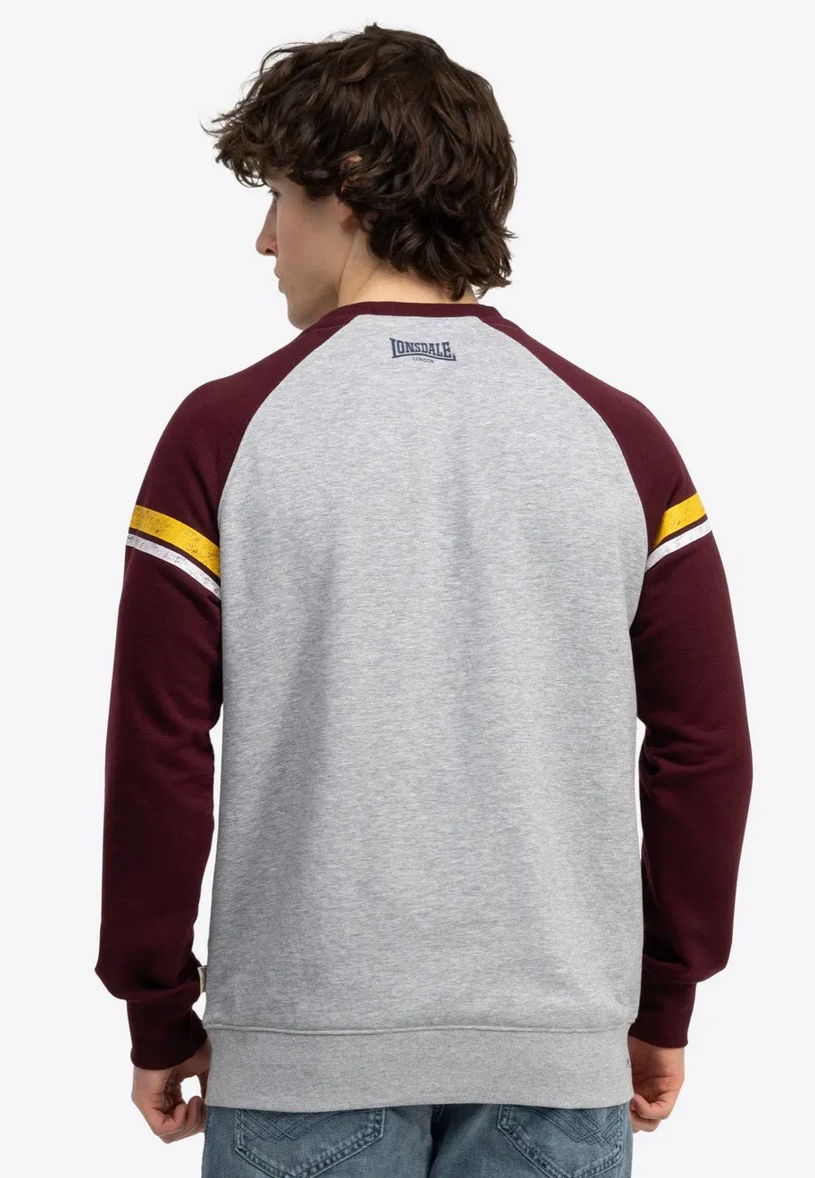 Lonsdale - Bregis Marl Grey/Oxblood/Navy - Sweater