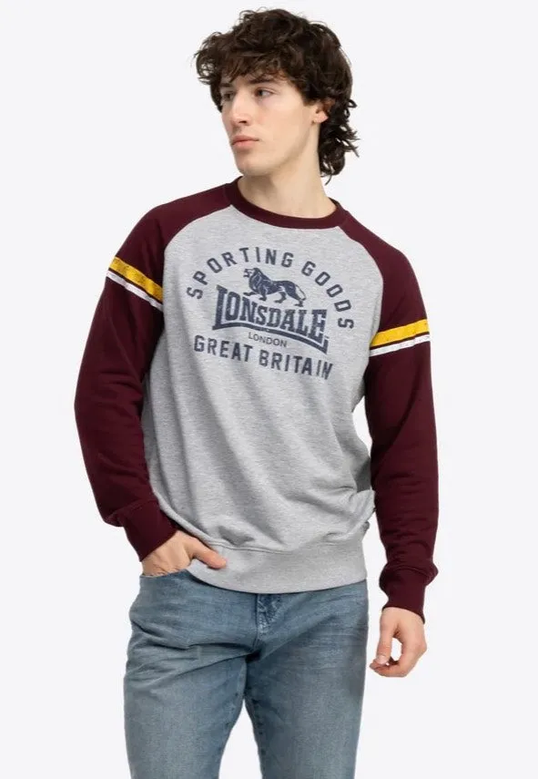 Lonsdale - Bregis Marl Grey/Oxblood/Navy - Sweater