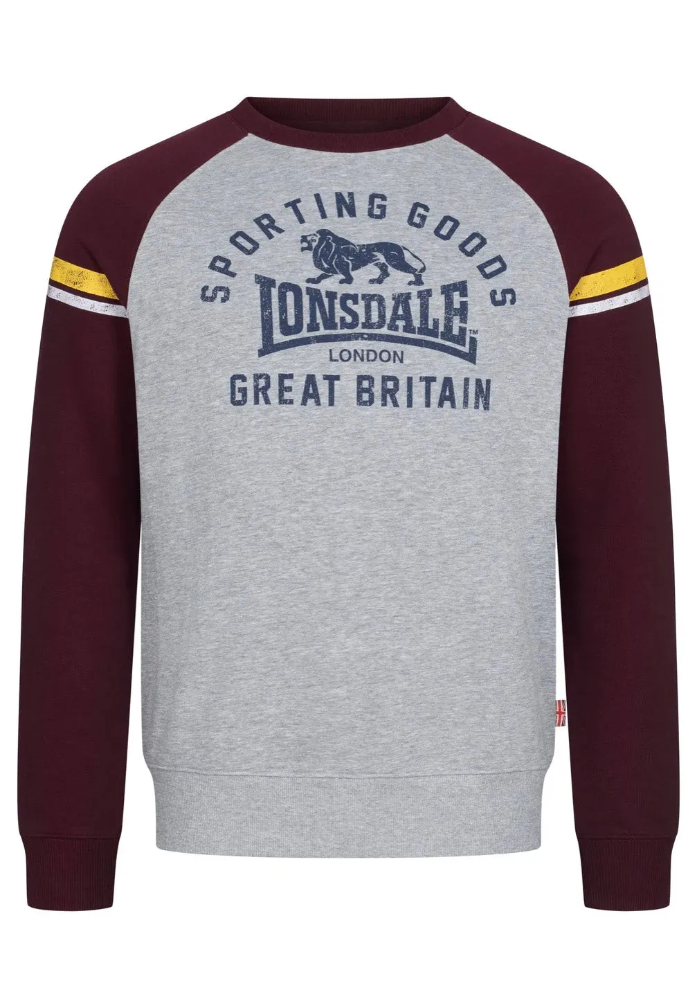 Lonsdale - Bregis Marl Grey/Oxblood/Navy - Sweater