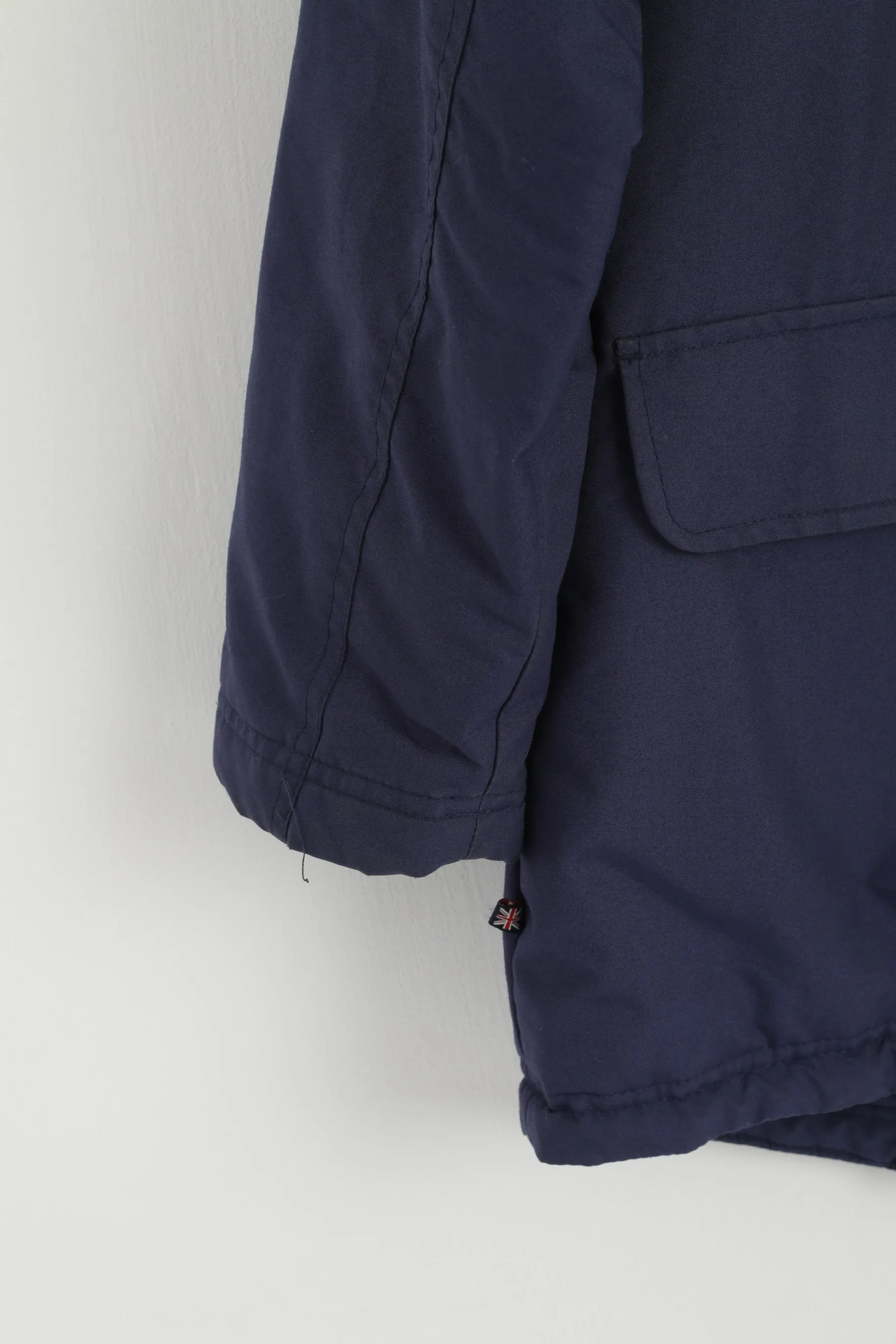 Lonsdale London Women 12 M Jacket Navy Padded England Full Zipper Long Casual Top