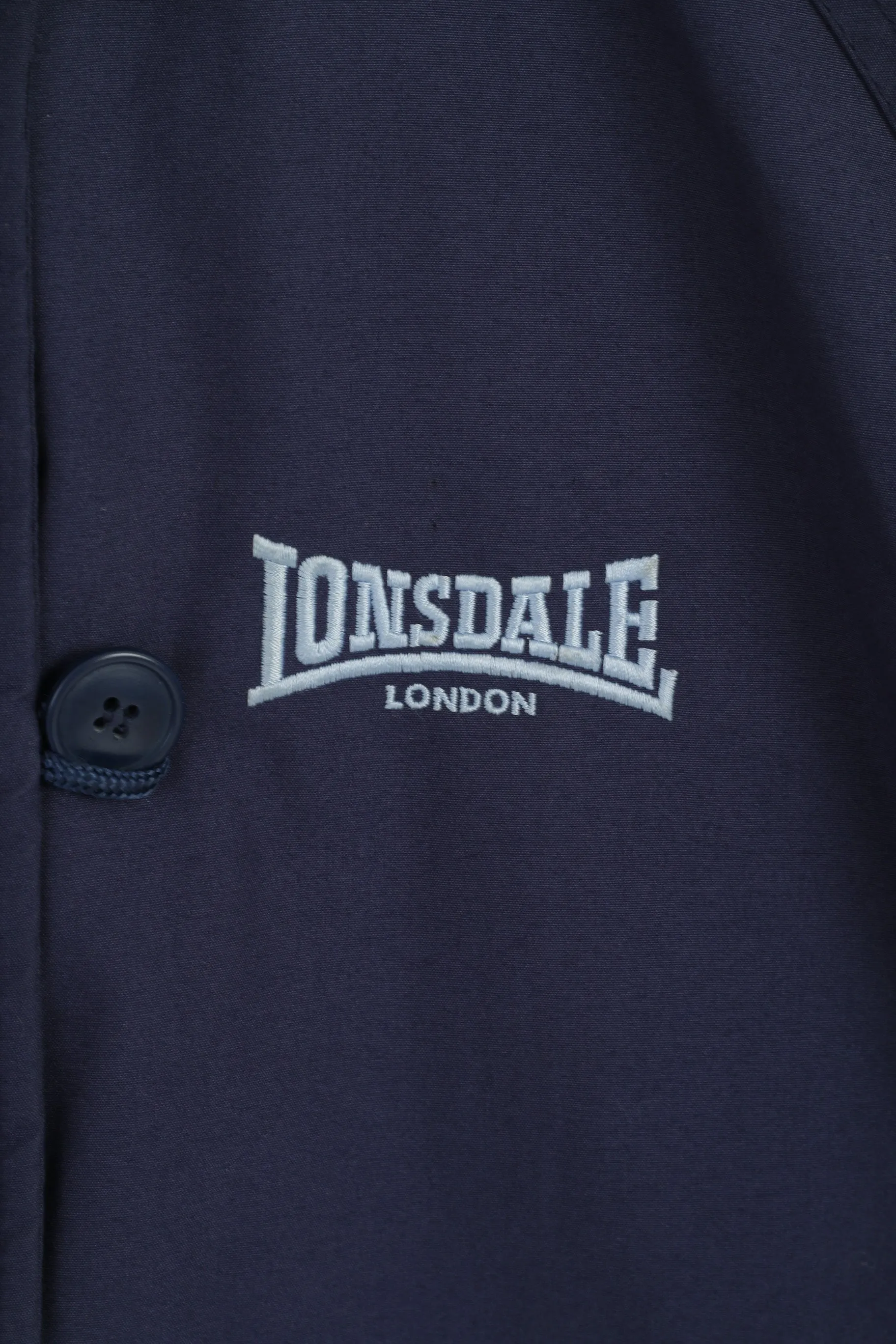Lonsdale London Women 12 M Jacket Navy Padded England Full Zipper Long Casual Top