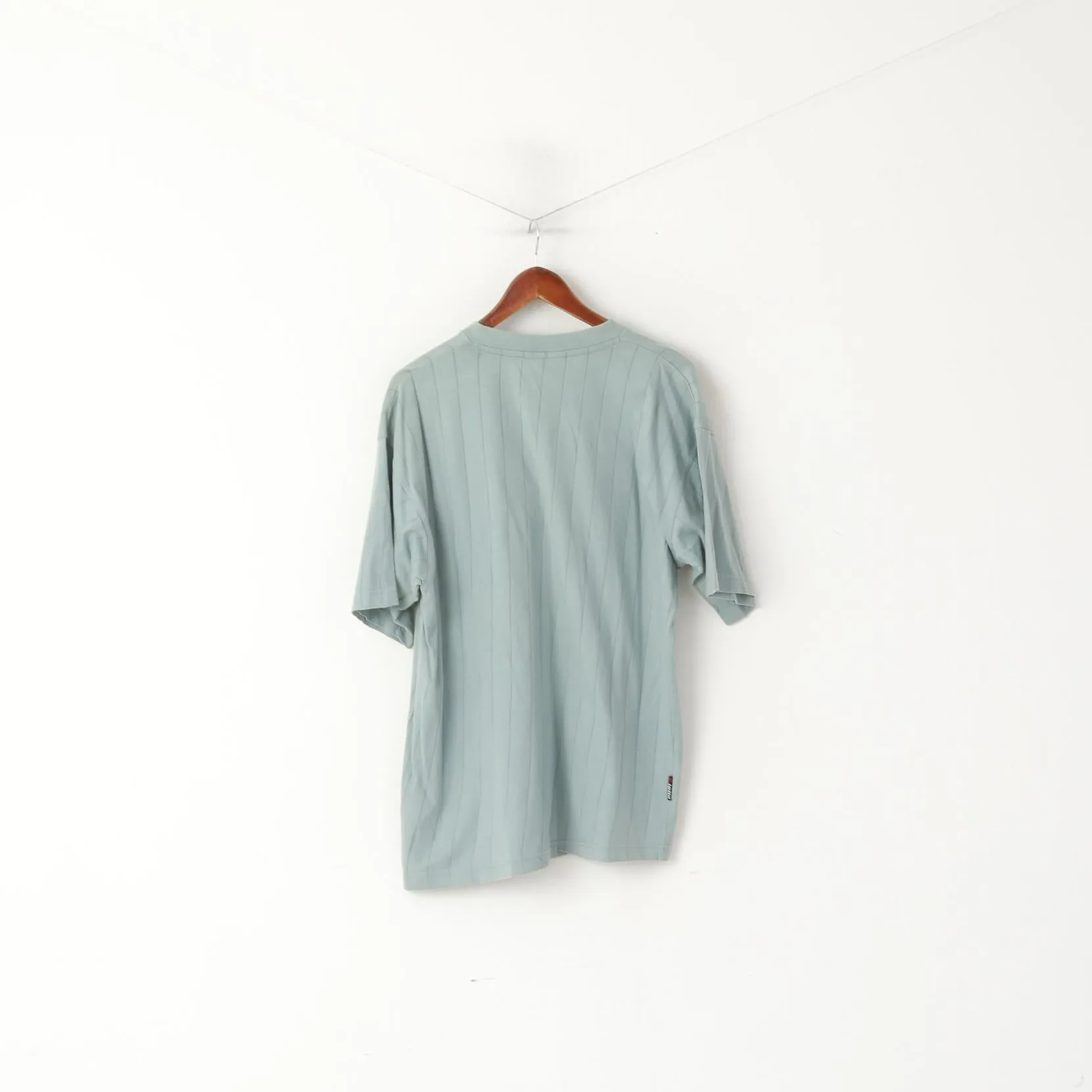 Lotto Men M Shirt Blue Pastel Vintage Italian Sports 90's V Neck Sport Top