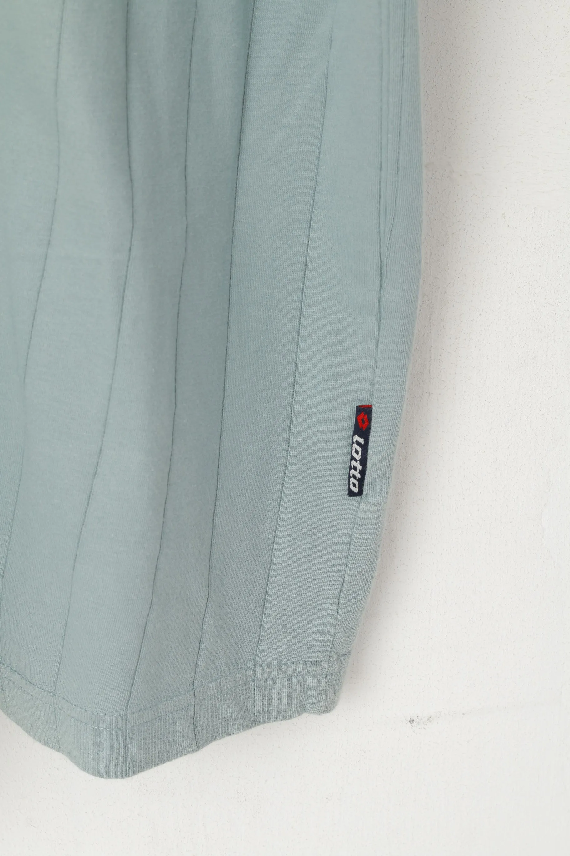 Lotto Men M Shirt Blue Pastel Vintage Italian Sports 90's V Neck Sport Top