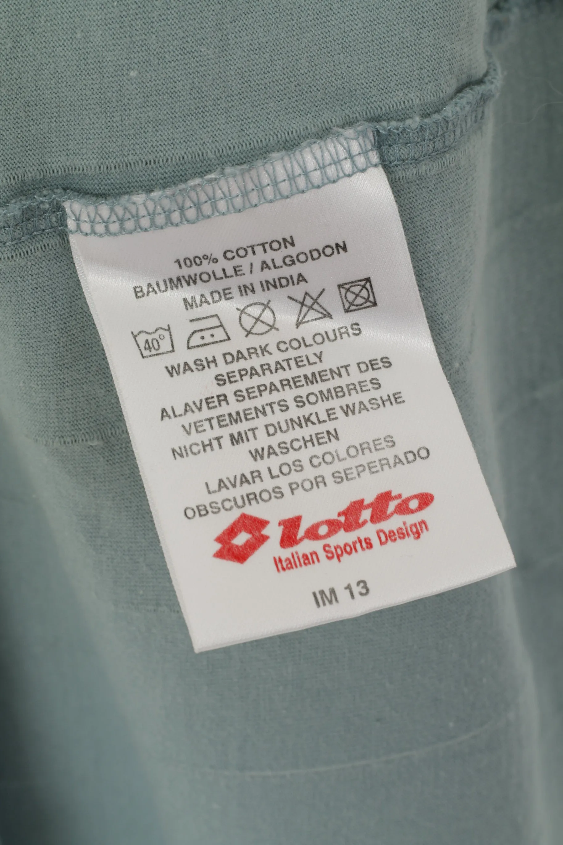 Lotto Men M Shirt Blue Pastel Vintage Italian Sports 90's V Neck Sport Top