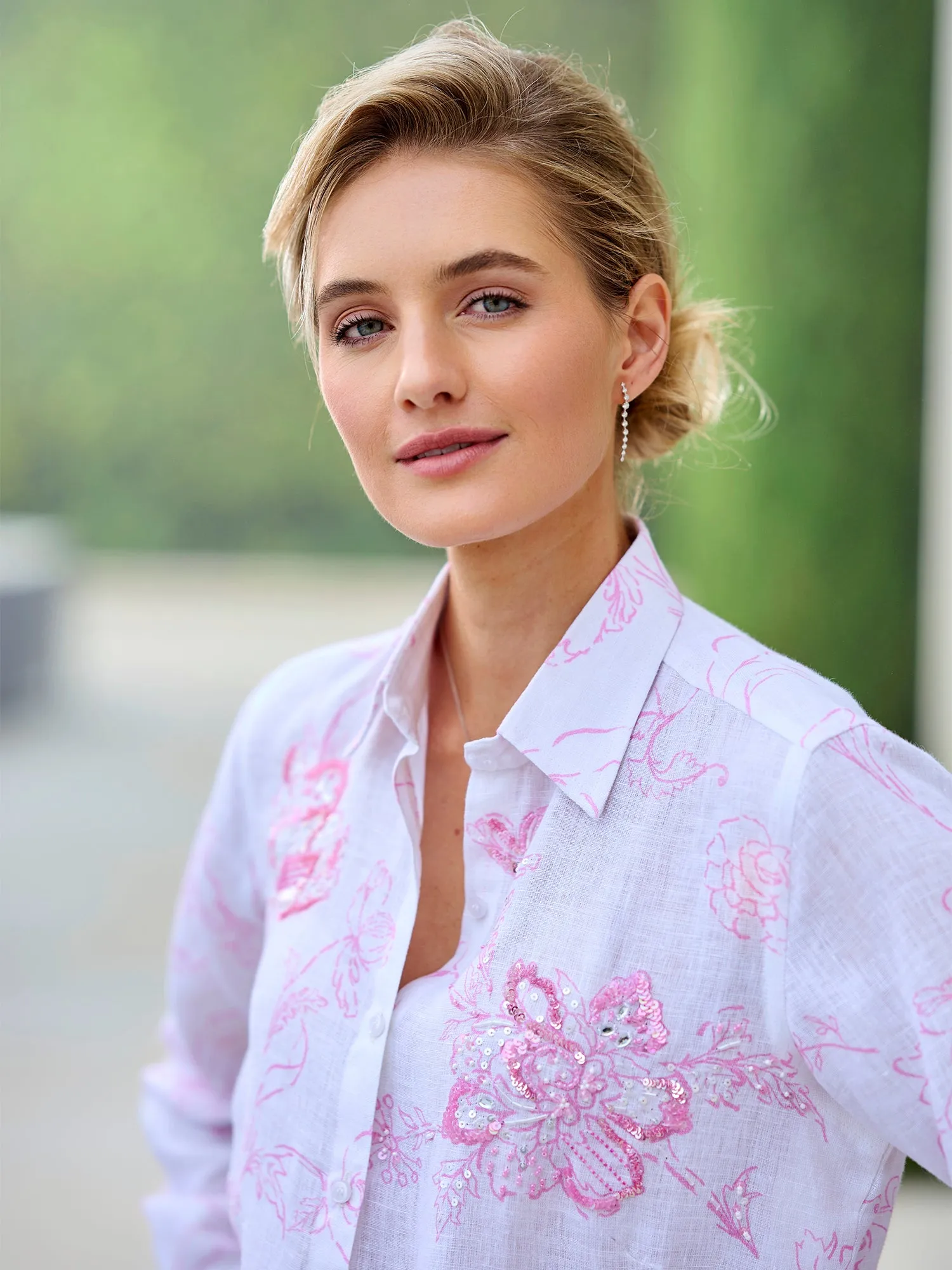 Lou Begonia Linen Shirt