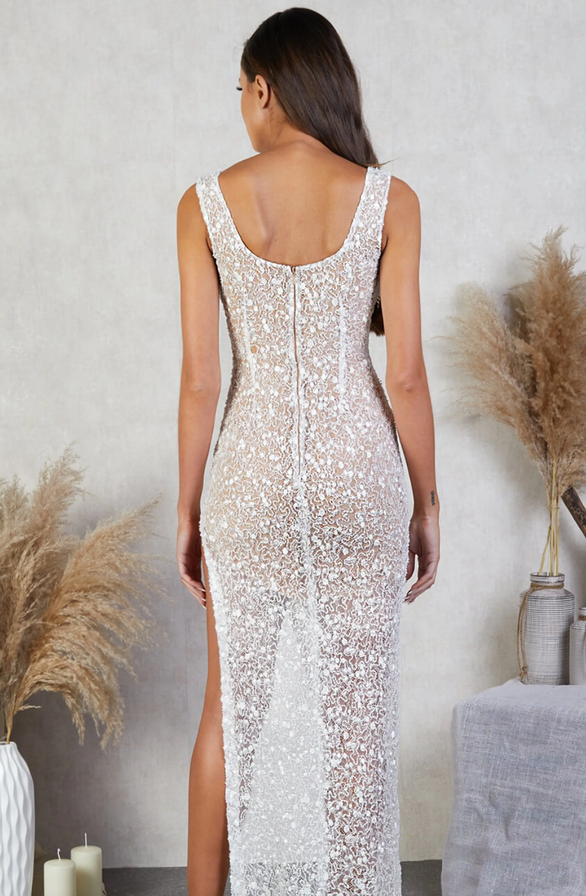 Louisa White Dress by Nadine Merabi