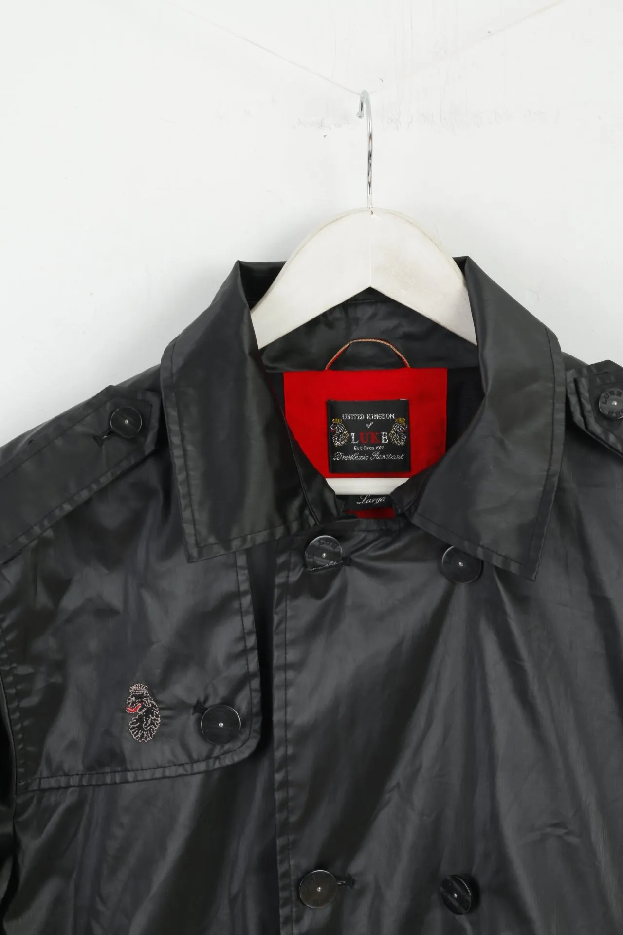 Luke 1977 Men L (M) Jacket Black Nylon Waterproof Classic Lightweight Top