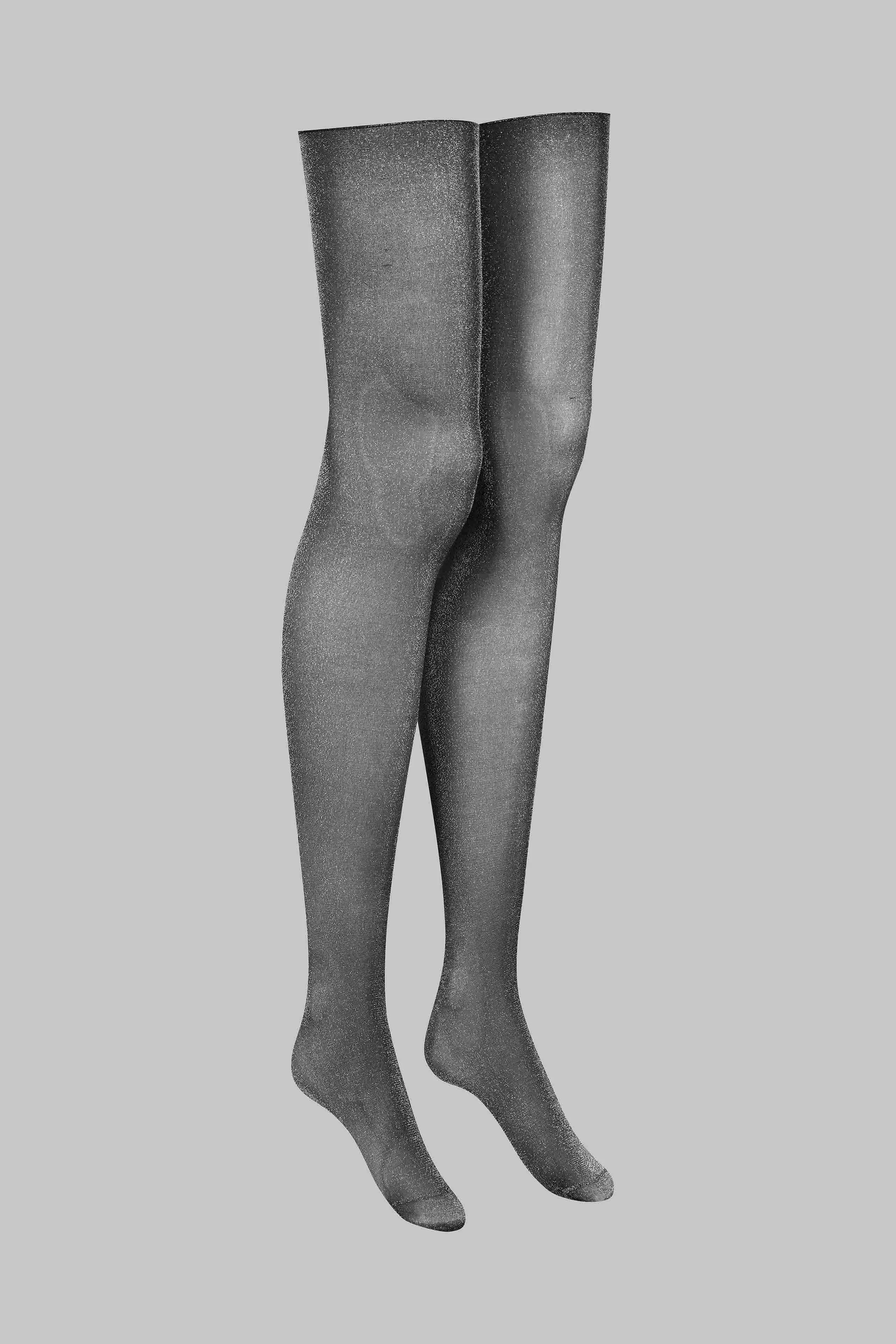 Lurex cut and curled sheer stockings - 20D - Les Coquetteries Maison Close