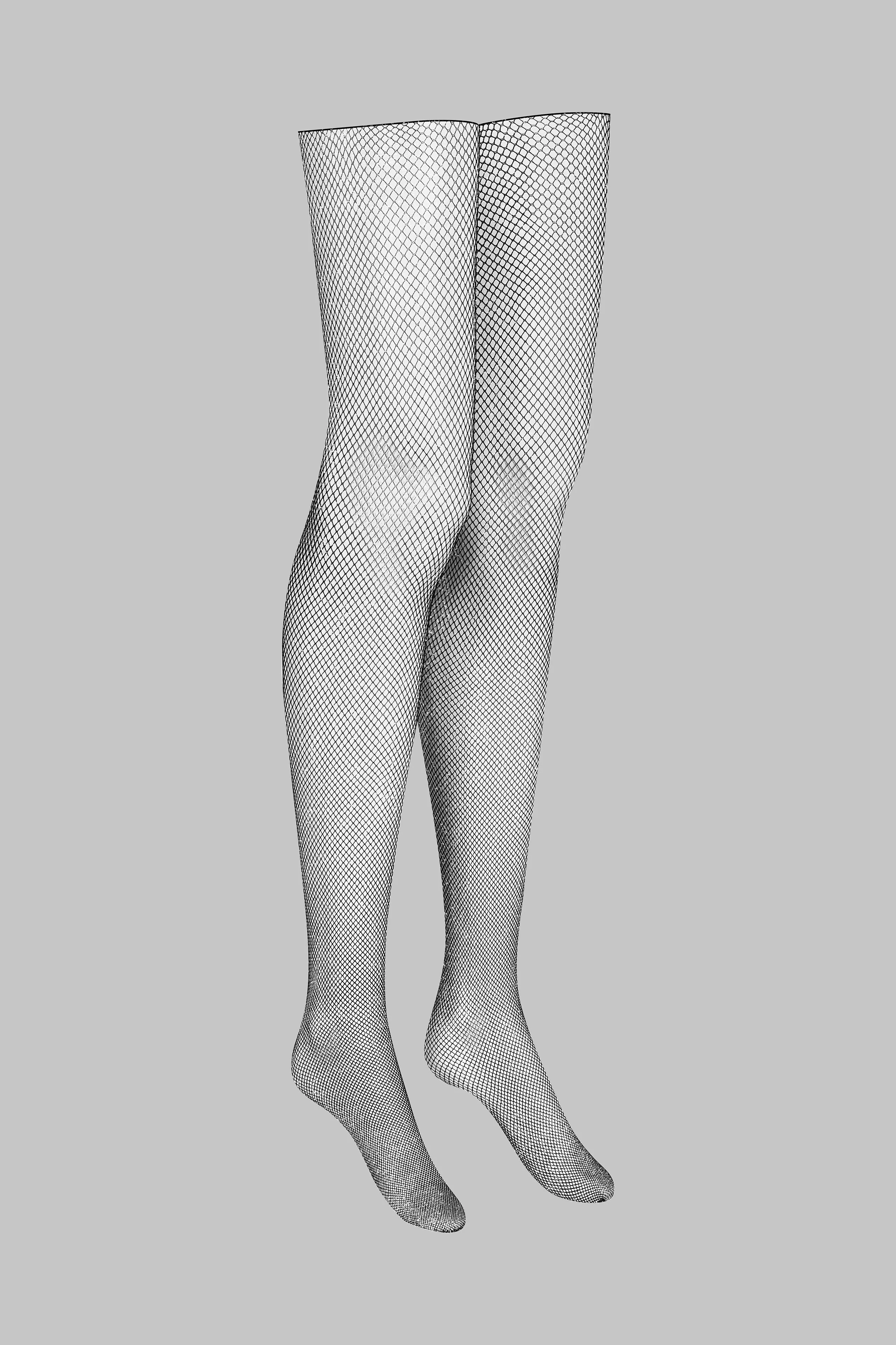 Lurex fishnet cut and curled stockings - Les Coquetteries Maison Close