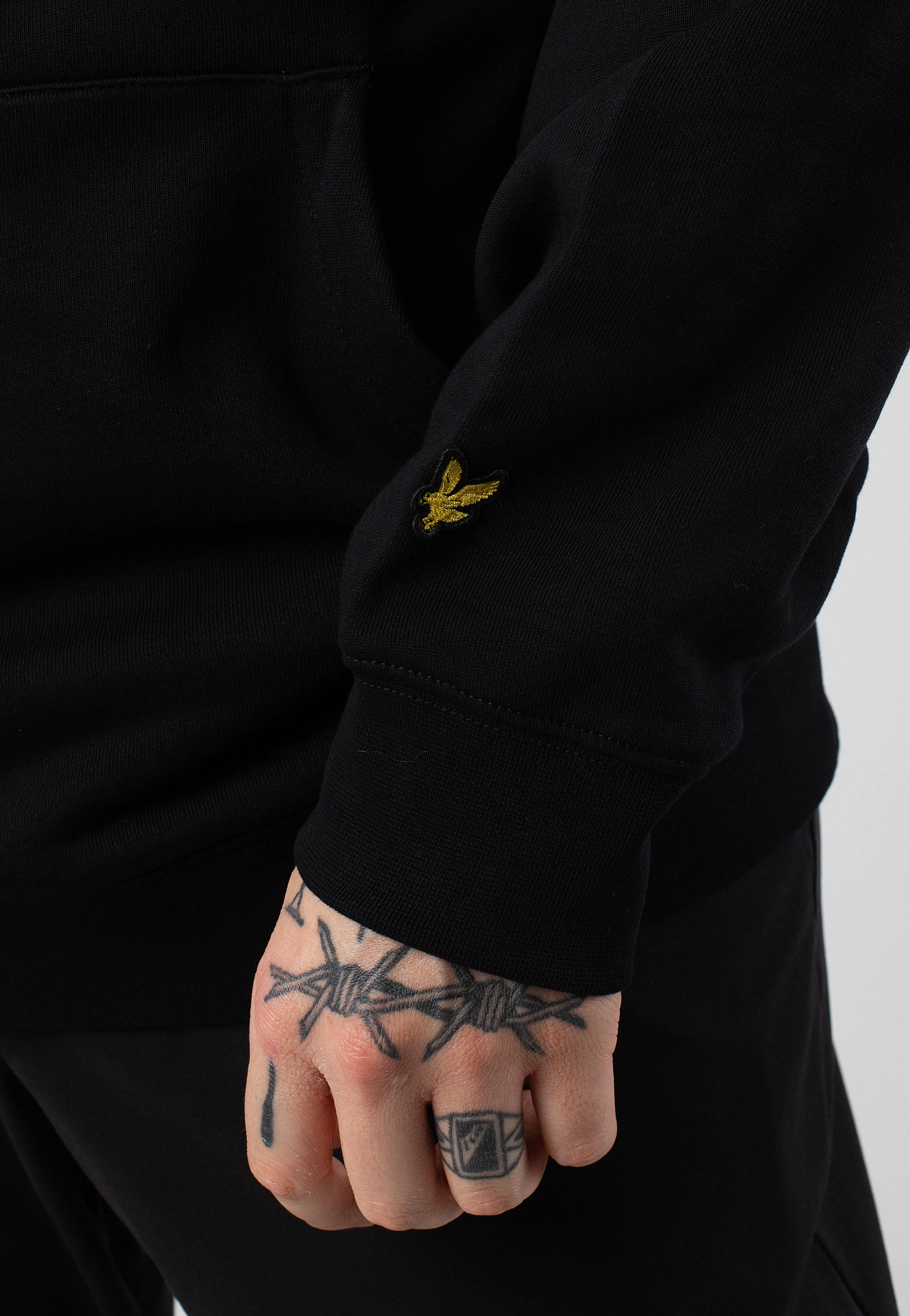 Lyle & Scott - Embroidered Jet Black/White - Hoodie