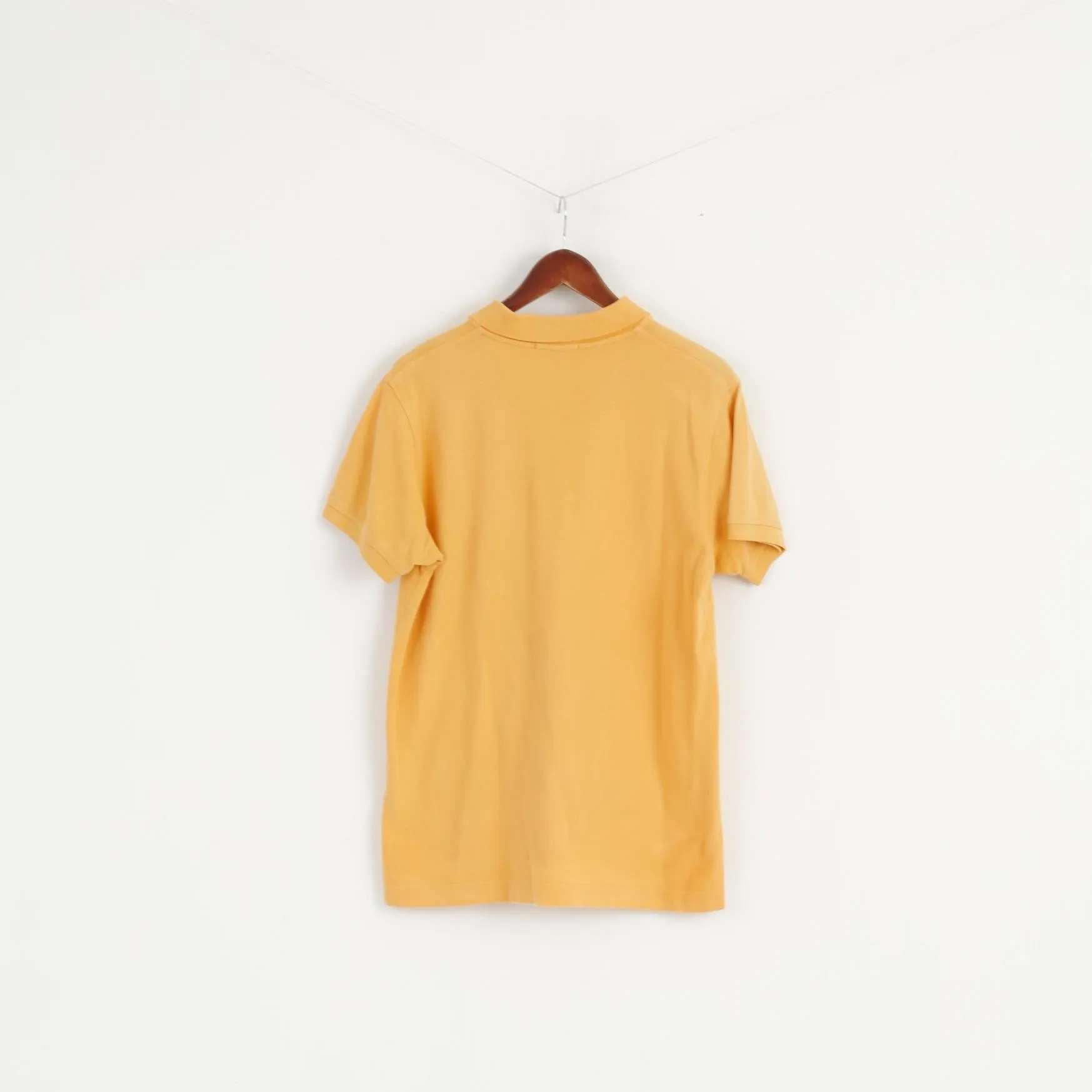 Lyle & Scott Men M Polo Shirt Orange Cotton Heritage Short Sleeve Plain Top
