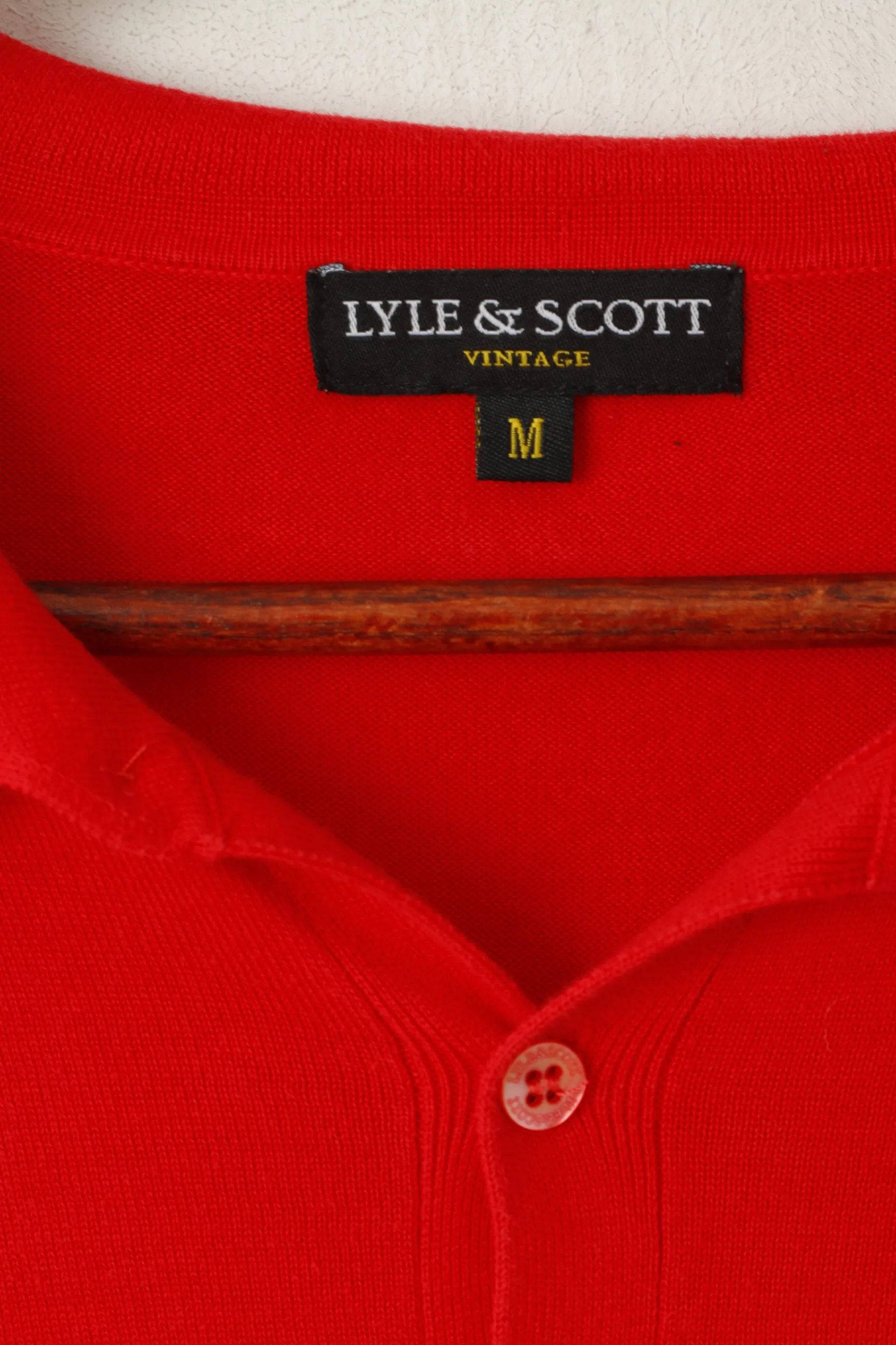Lyle & Scott Vintage Men M (S) Polo Shirt Red Cotton Short Sleeve Jumper Soft Top