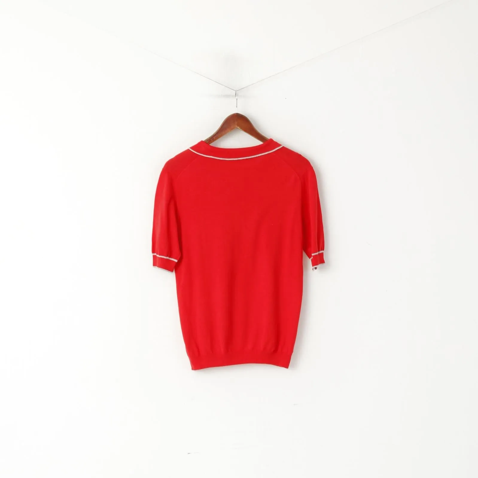 Lyle & Scott Vintage Men M (S) Polo Shirt Red Cotton Short Sleeve Jumper Soft Top