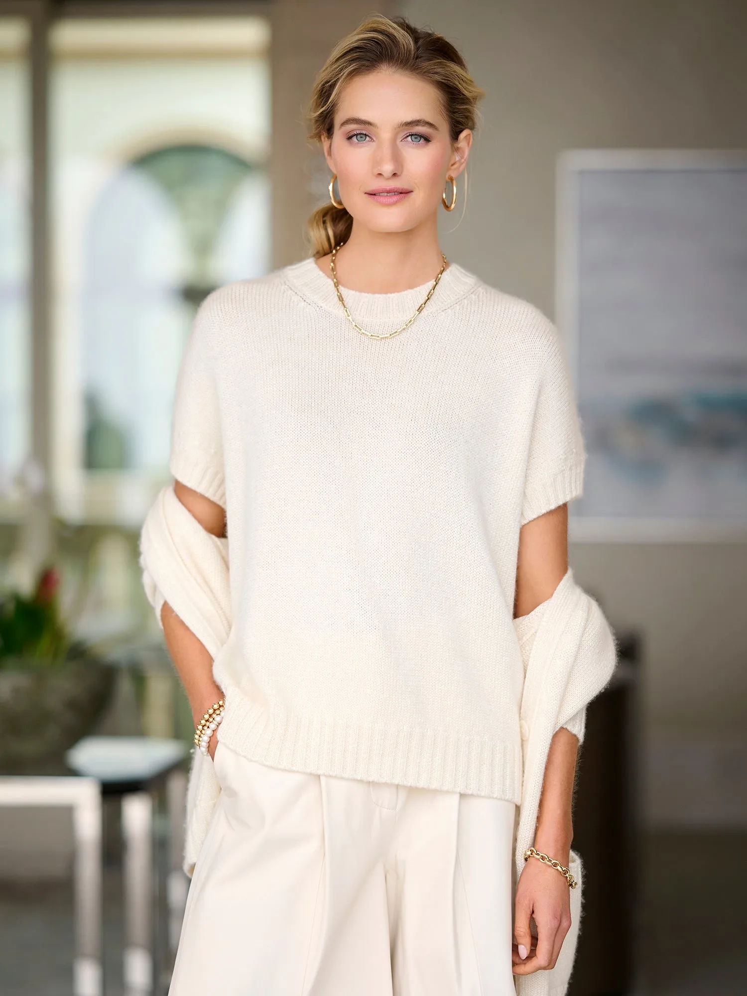 Macey Short Sleeve Cashmere Sweater