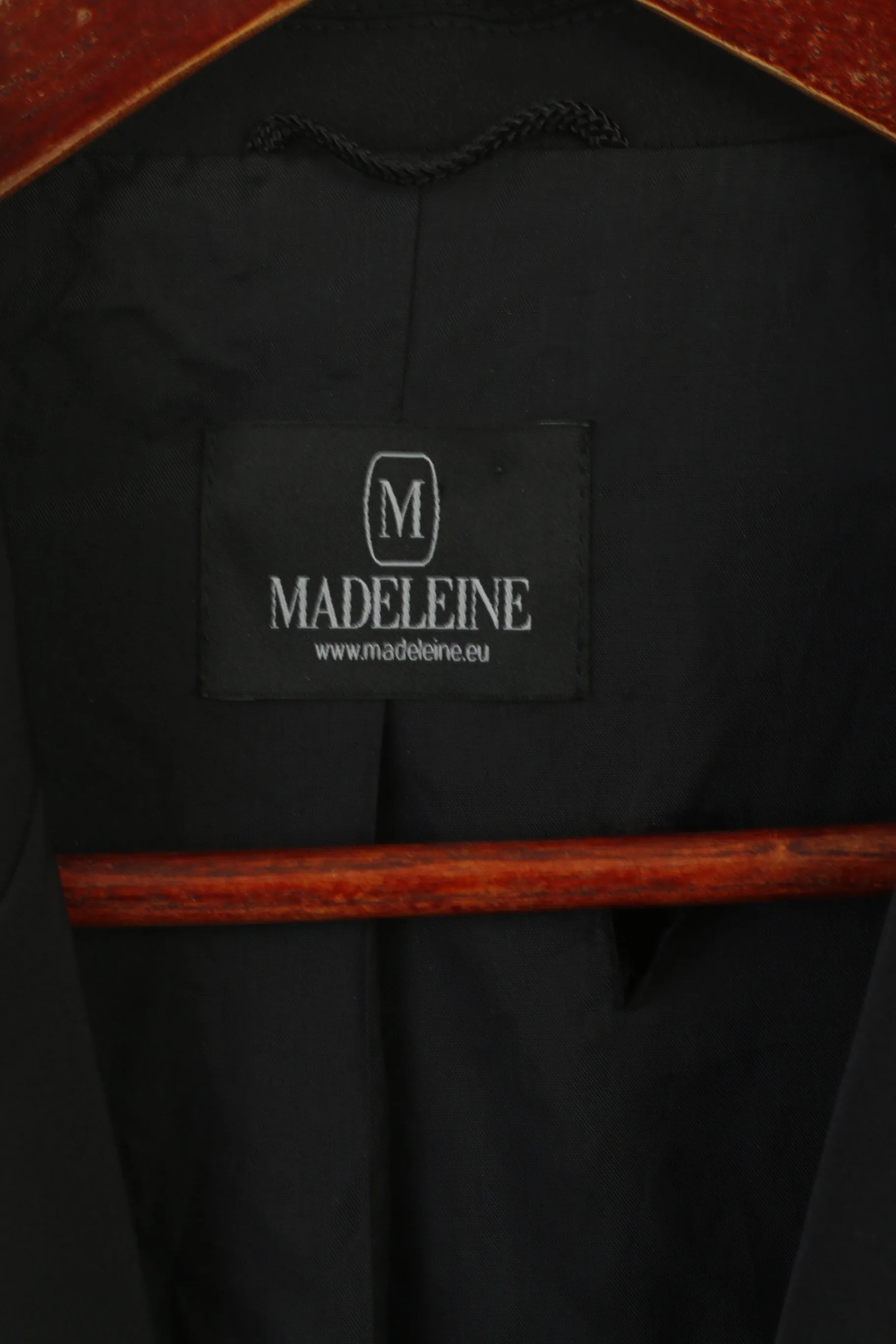 Madeleine Women 10 38 S/M Blazer Black Shiny Double Breasted Detailed Buttons Jacket