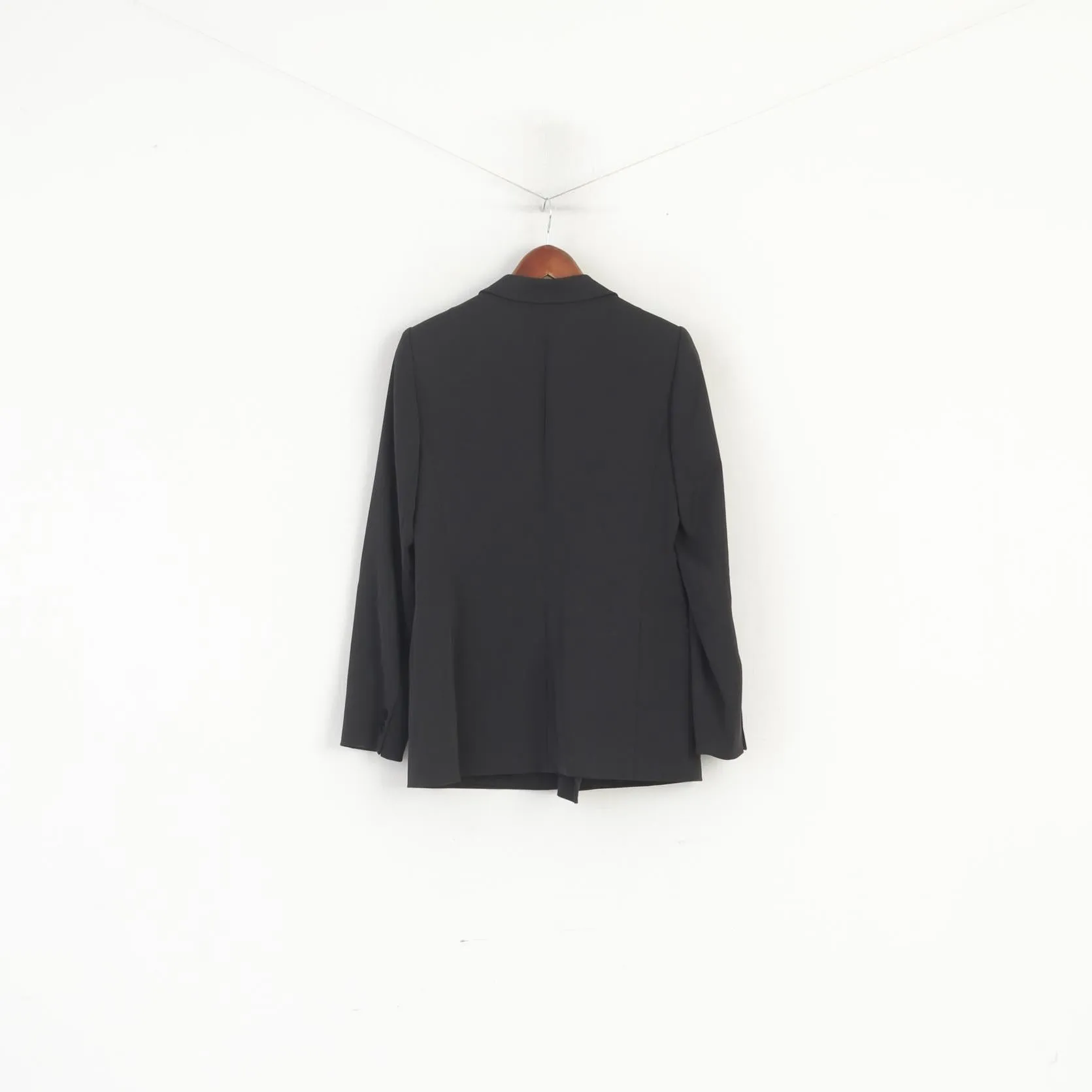 Madeleine Women 10 38 S/M Blazer Black Shiny Double Breasted Detailed Buttons Jacket