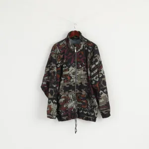 Maier X1 Men XL (XXL) Jacket Brown Patterned Lightweight Nylon Waterproof Retro Top