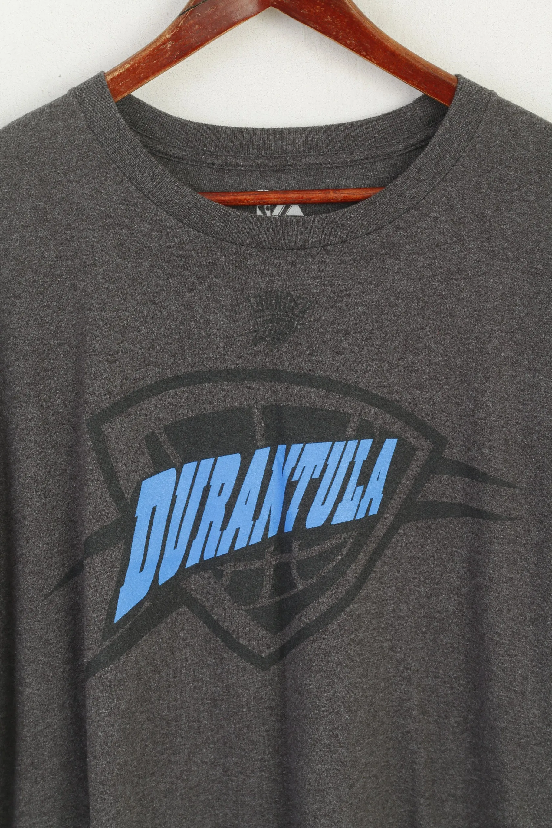 Majestic Athletic Men XXL Shirt Grey Cotton NBA Durant #35 Sport Basketball Top