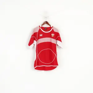Manav Men XL Shirt Red Welsh Ich Dien Rugby Vintage Jersey Wru Cymru Top