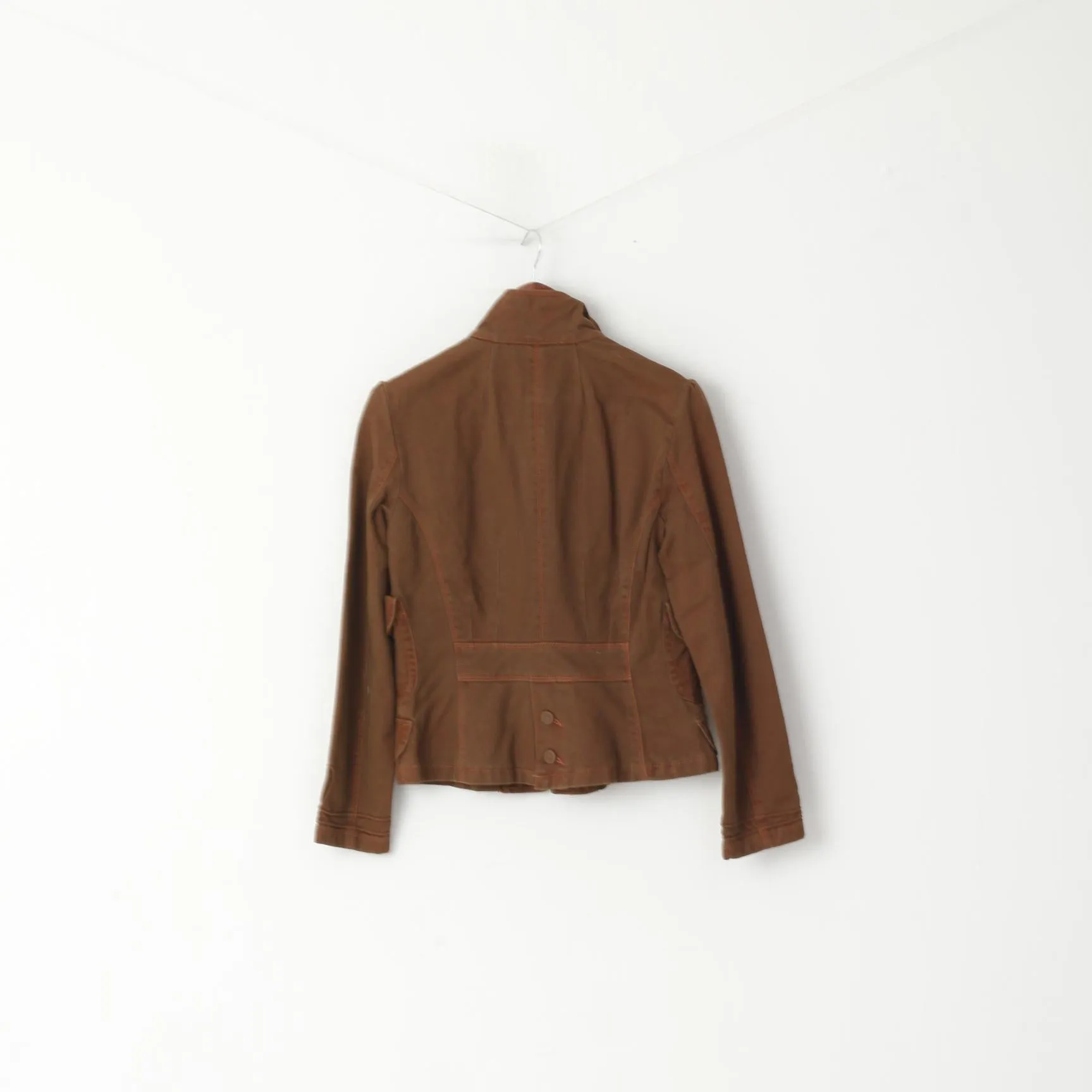 Mango Sportswear Women L (M) Denim Jacket Brown Jeans Cotton MNG Cropped Top
