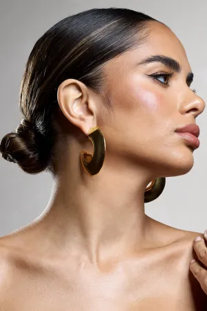 Maple | Gold Chunky Hoop Earrings Club L London