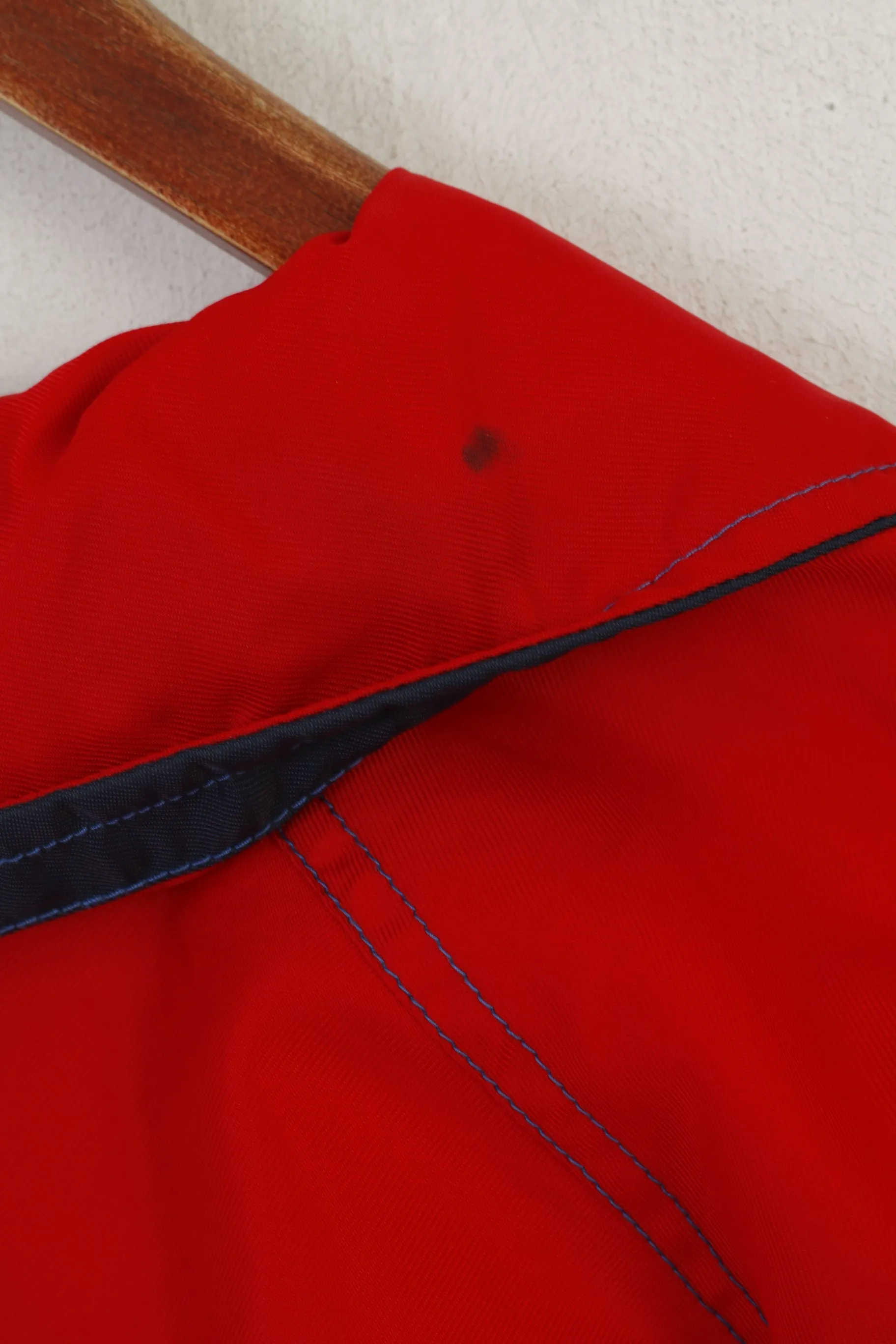 Marcel Clair Men L Pullover Jacket Blue Red Nylon CUP '66 Vintage Hidden Hood Top