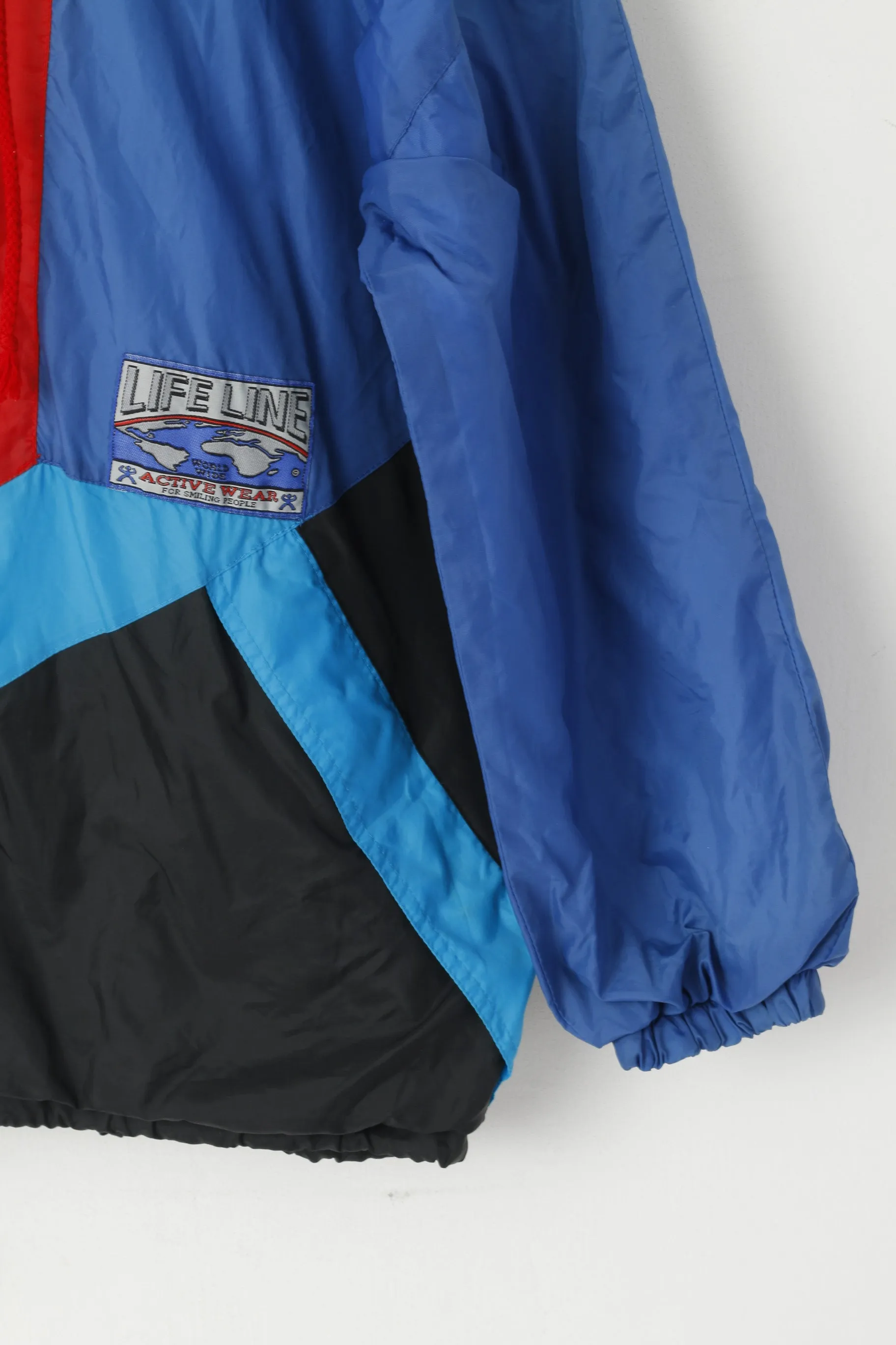 Marcel Clair Men S Jacket Blue Vintage Life Line Activewear Hidden Hood Sport Top