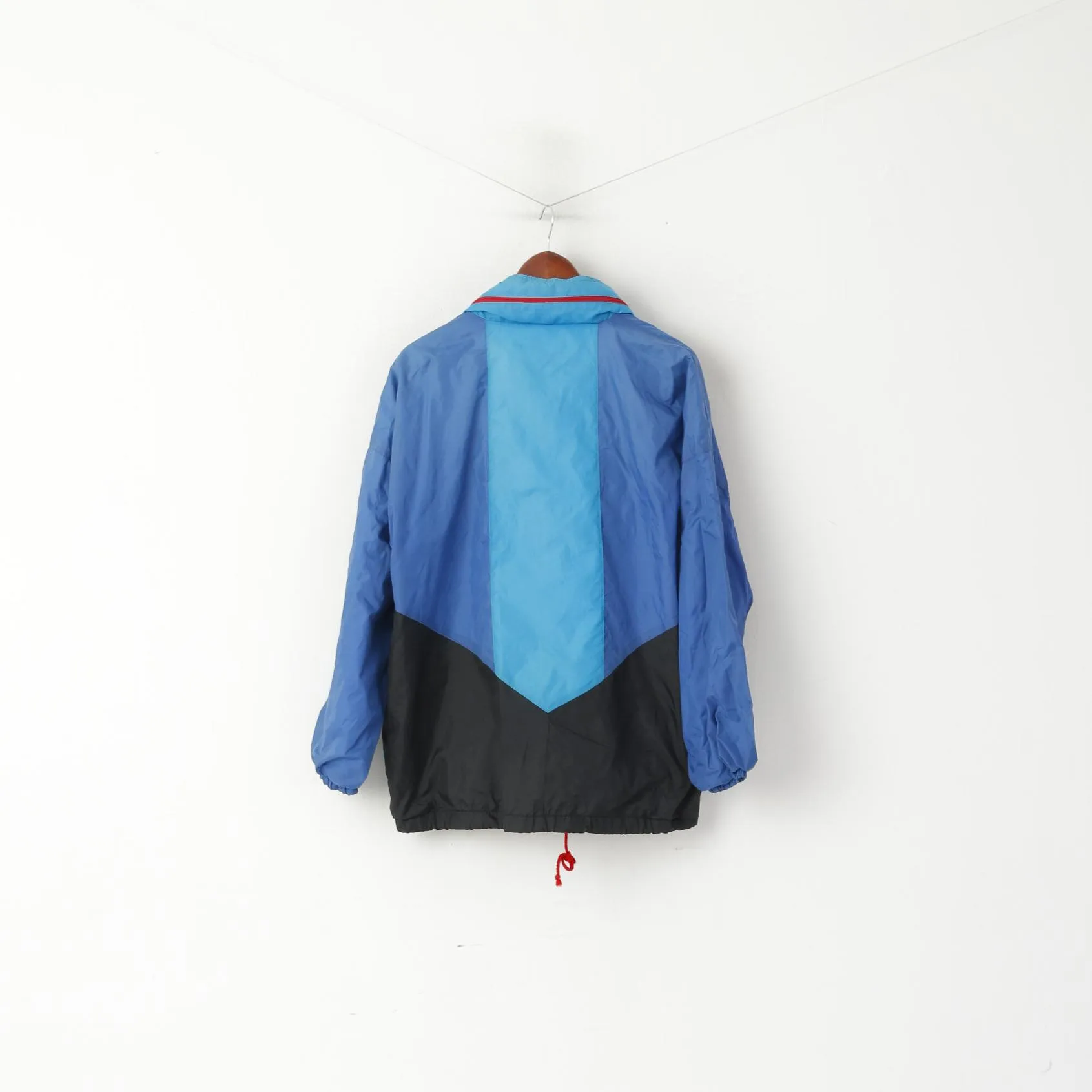 Marcel Clair Men S Jacket Blue Vintage Life Line Activewear Hidden Hood Sport Top