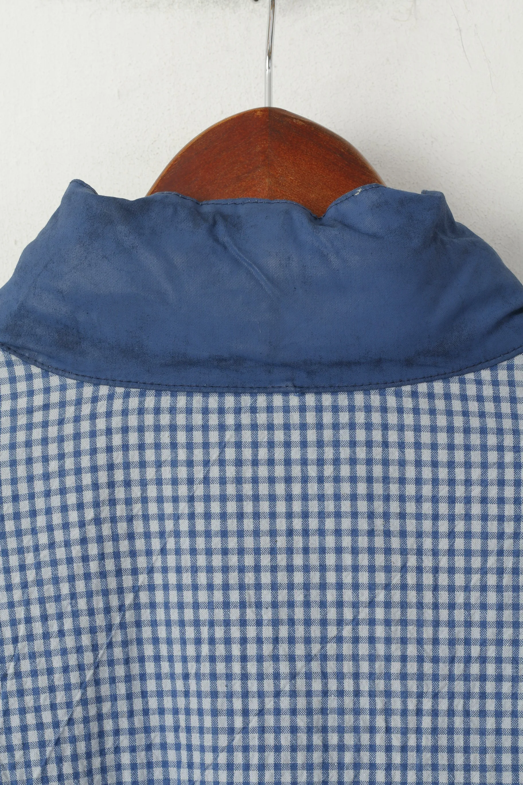 Marlboro Classics Men 54 L Jacket Grey Blue Two-Sided Cotton Hidden Hood Bomber Top