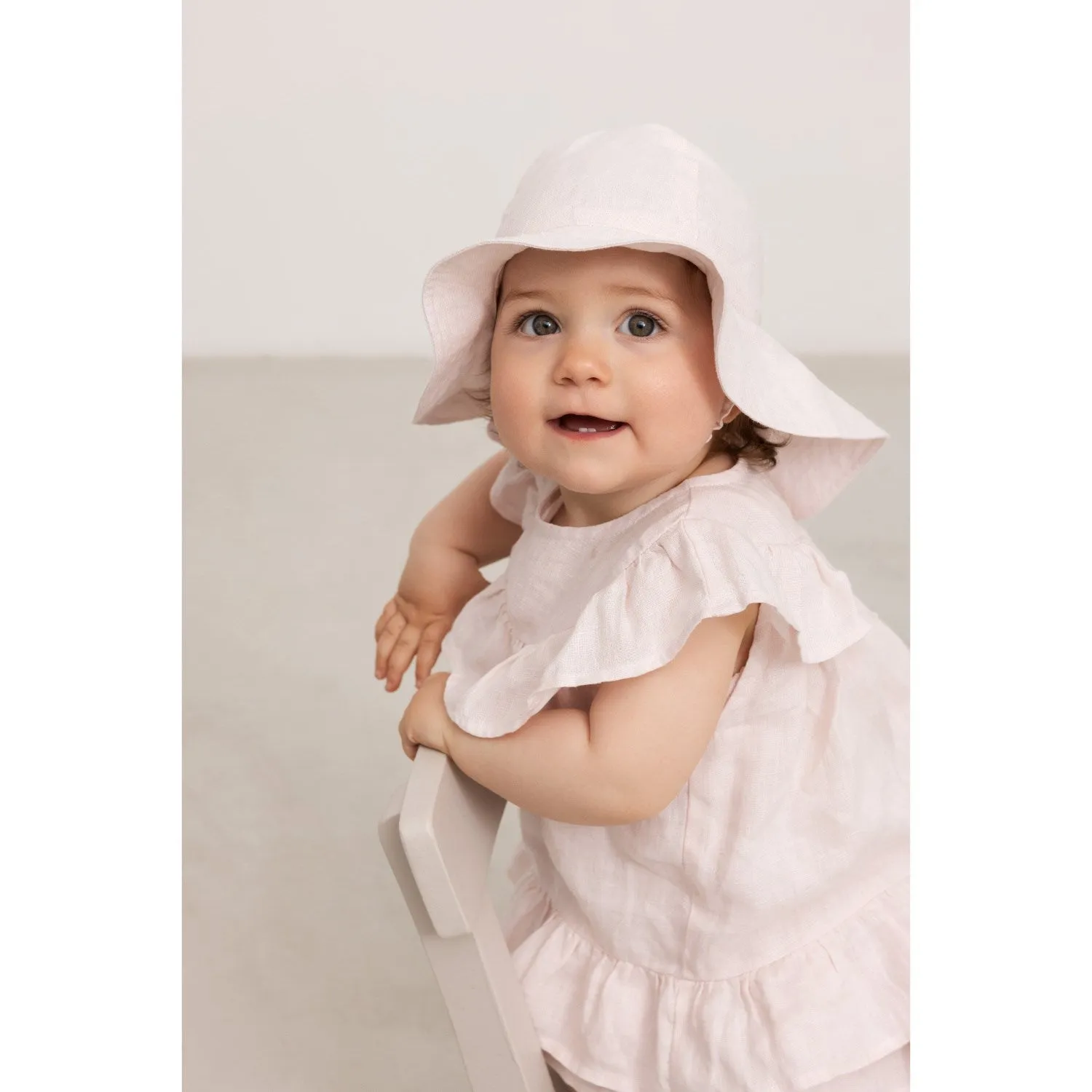 MarMar Linen Mauve Rose Alba Baby L Hat