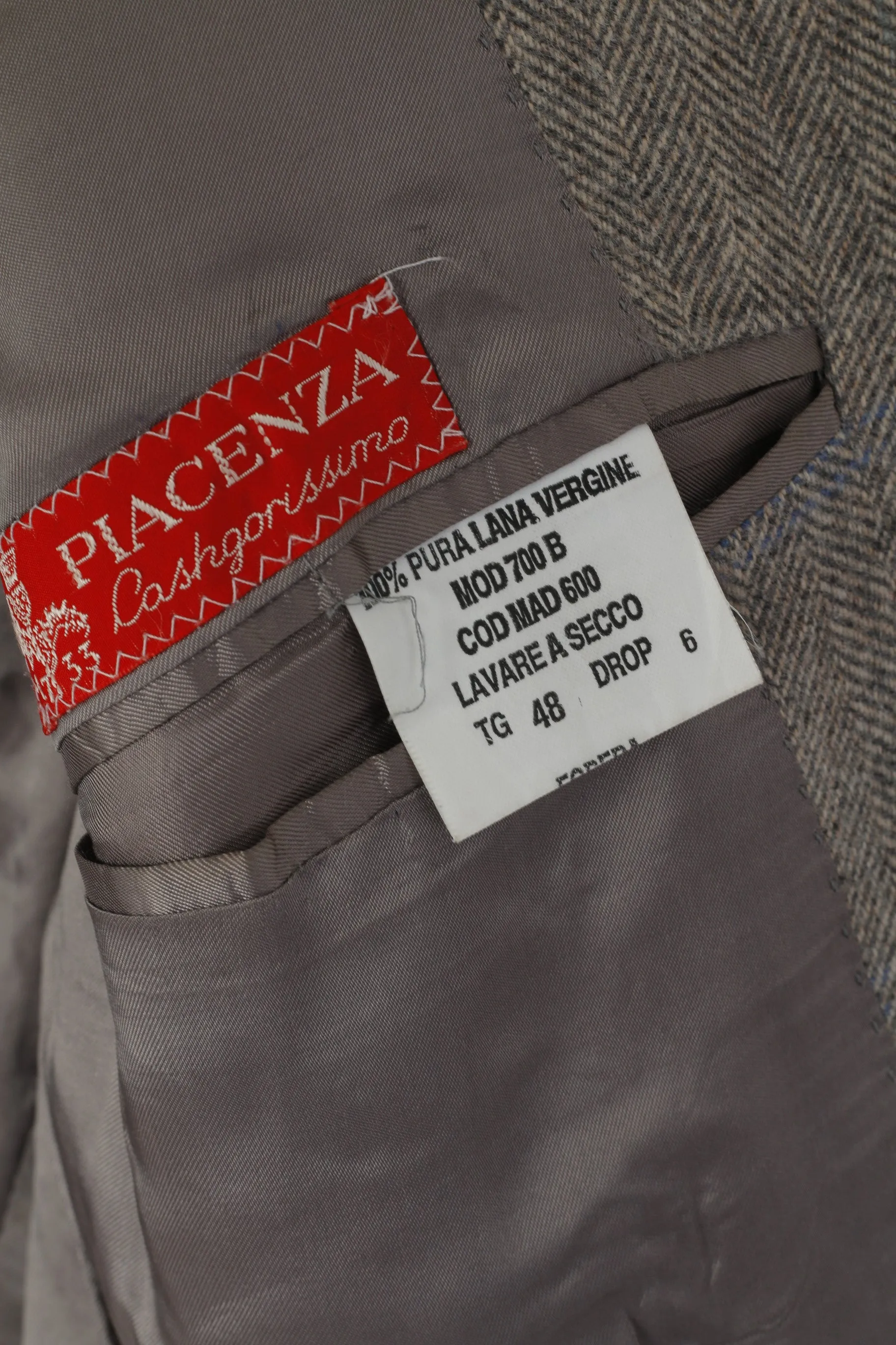 Maurizio Santini Men 48 38 Blazer Gray Wool Herringbone Made in Italy Jacket