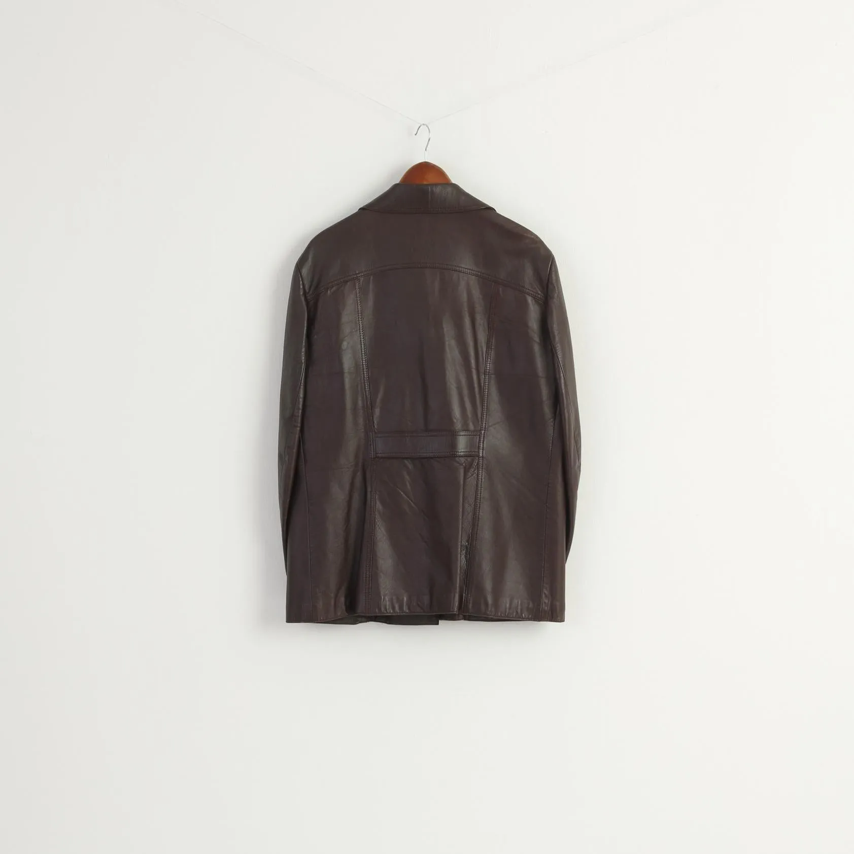 Meister Klasse Brisant Men 27 M Jacket Brown Leather Vintage Pockets Classic Top