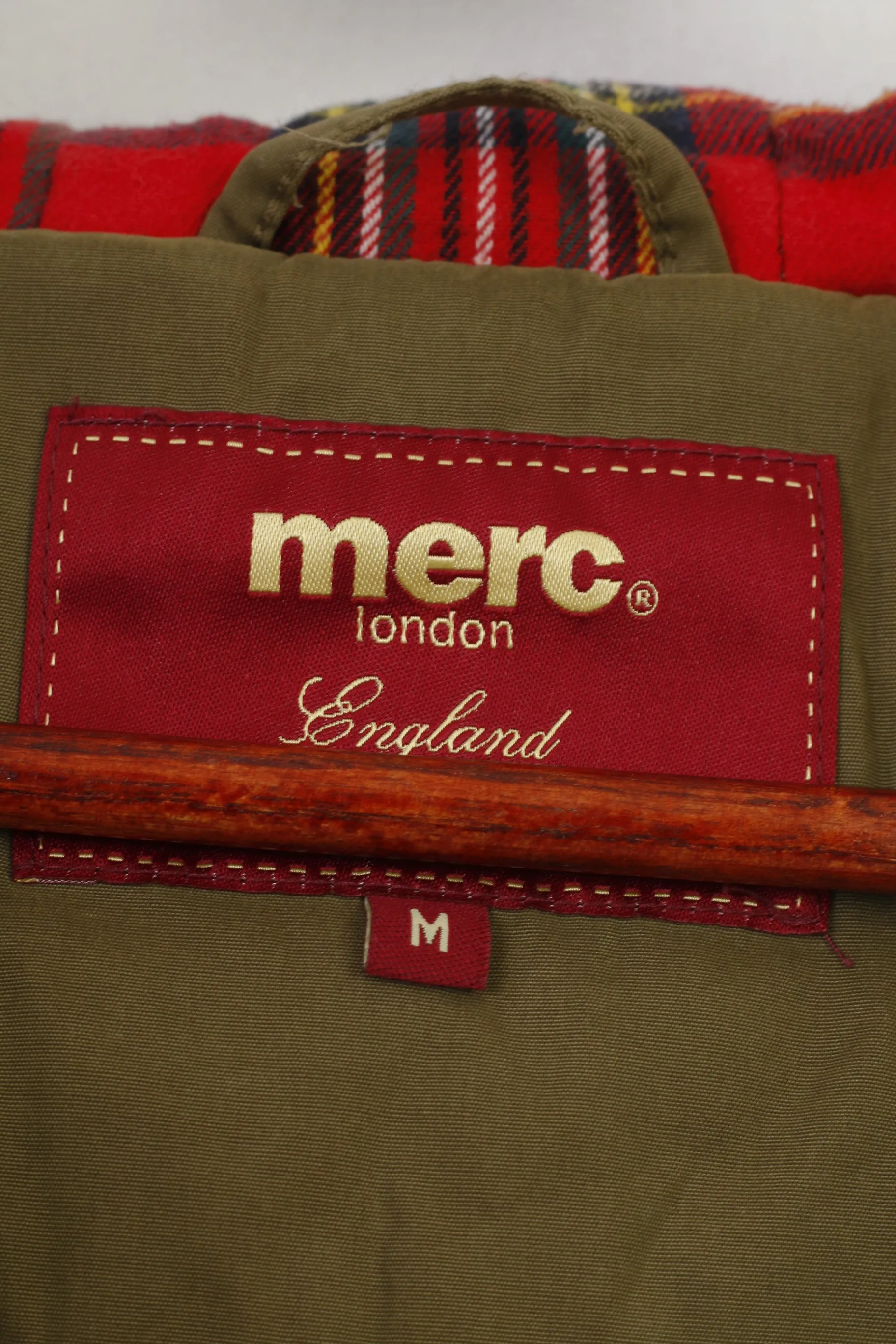 Merc Men M Jacket Full Zipper Khaki Hood Pockets Vintage Top