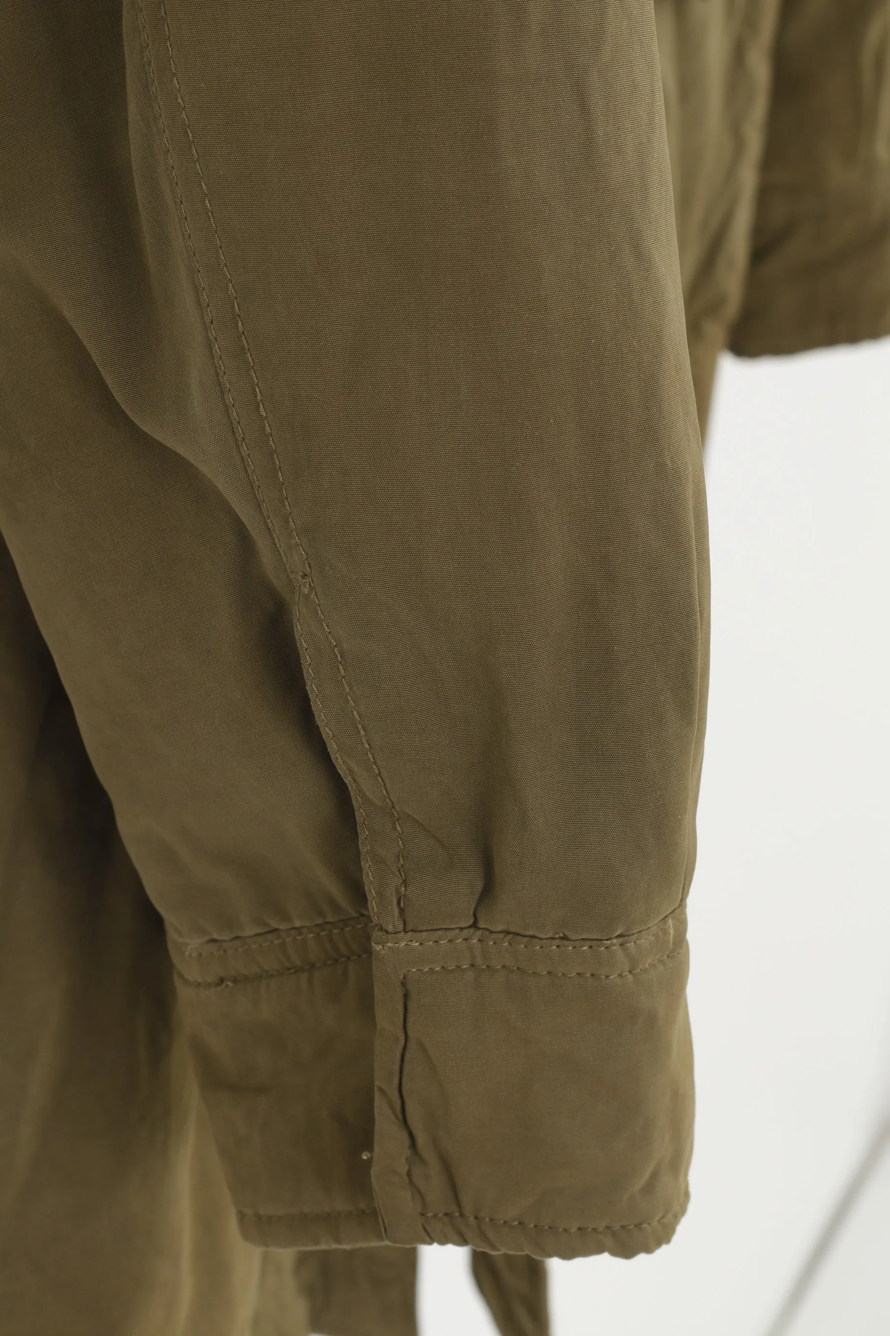 Merc Men M Jacket Full Zipper Khaki Hood Pockets Vintage Top