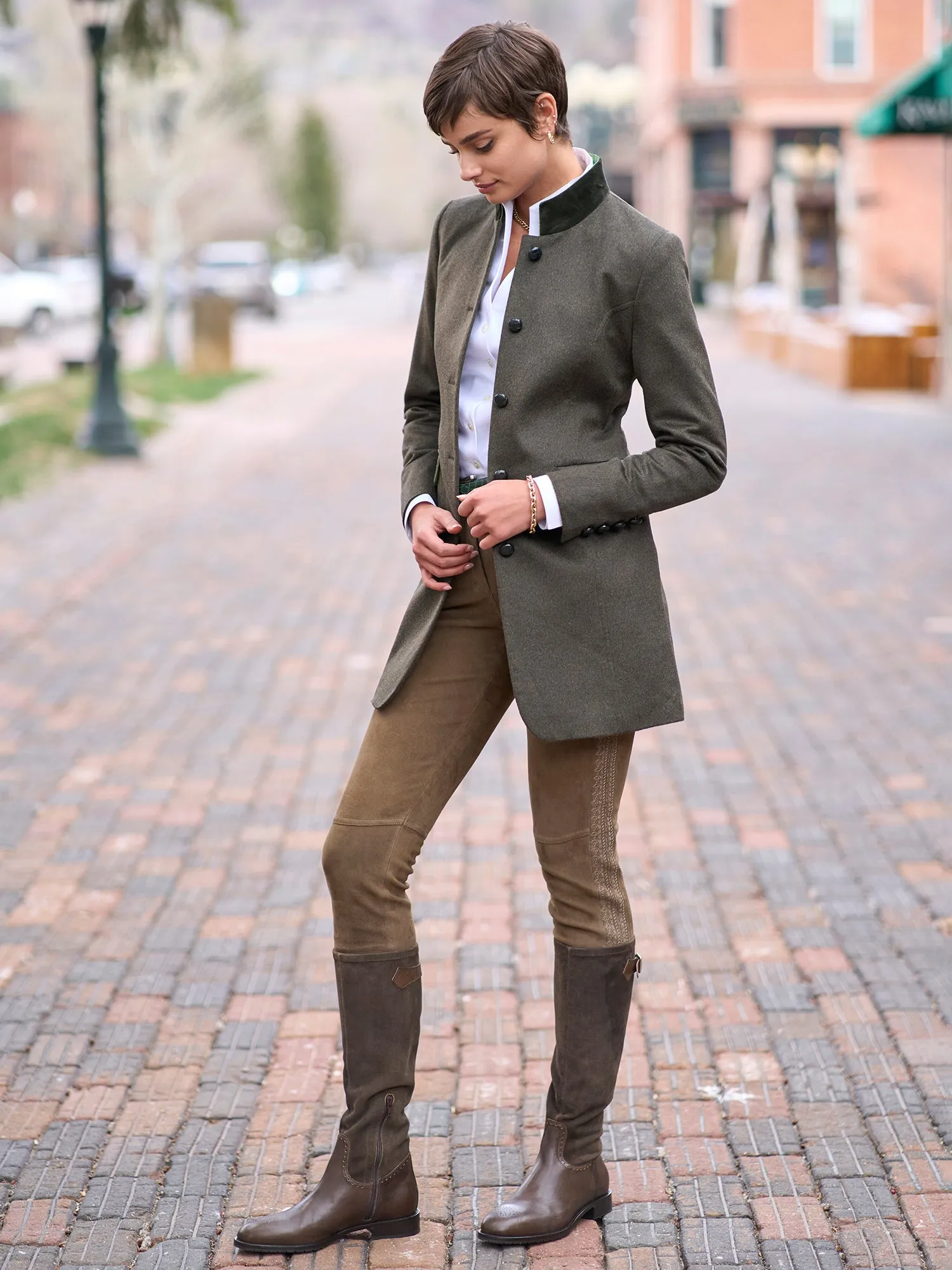 Meris Cotton Piqu V Neck Shirt