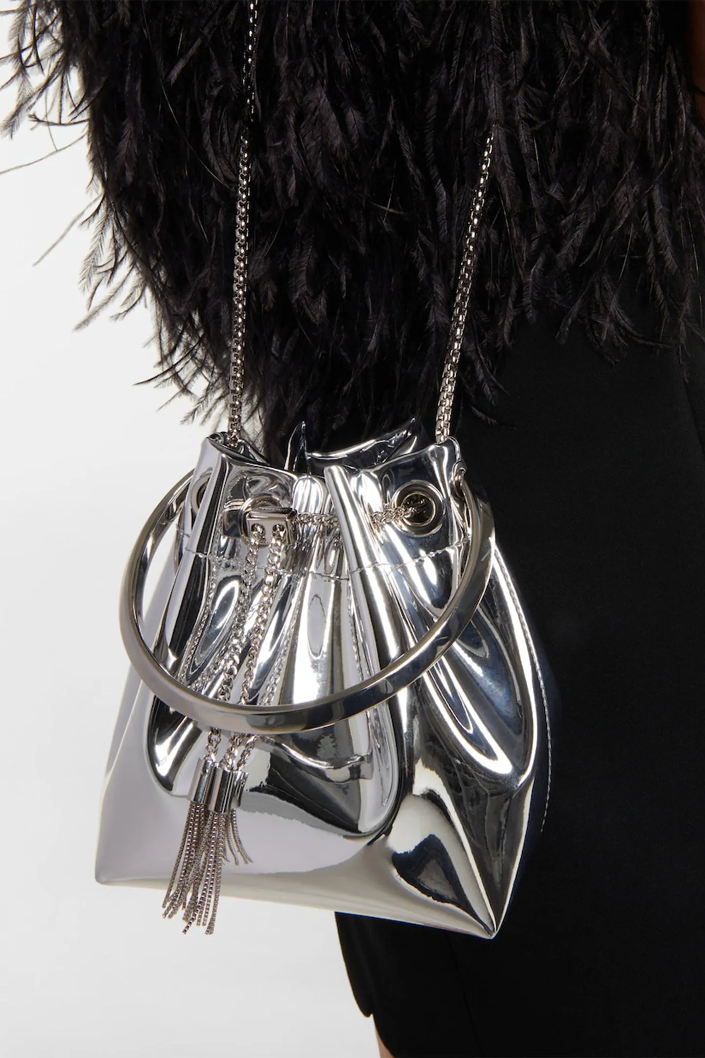 Metallic Round Handles Bucket Bag Gloria Lanvin