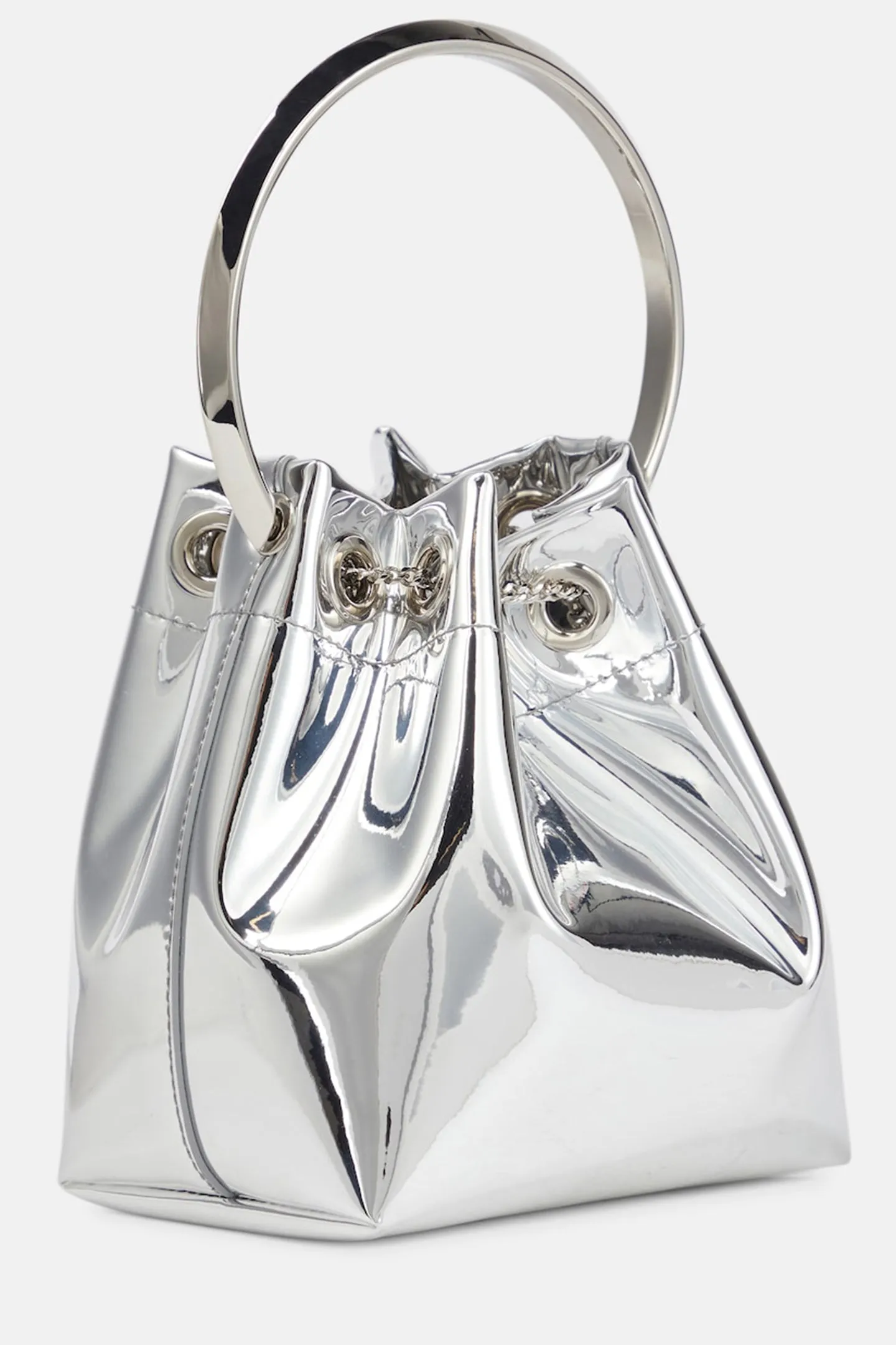 Metallic Round Handles Bucket Bag Gloria Lanvin