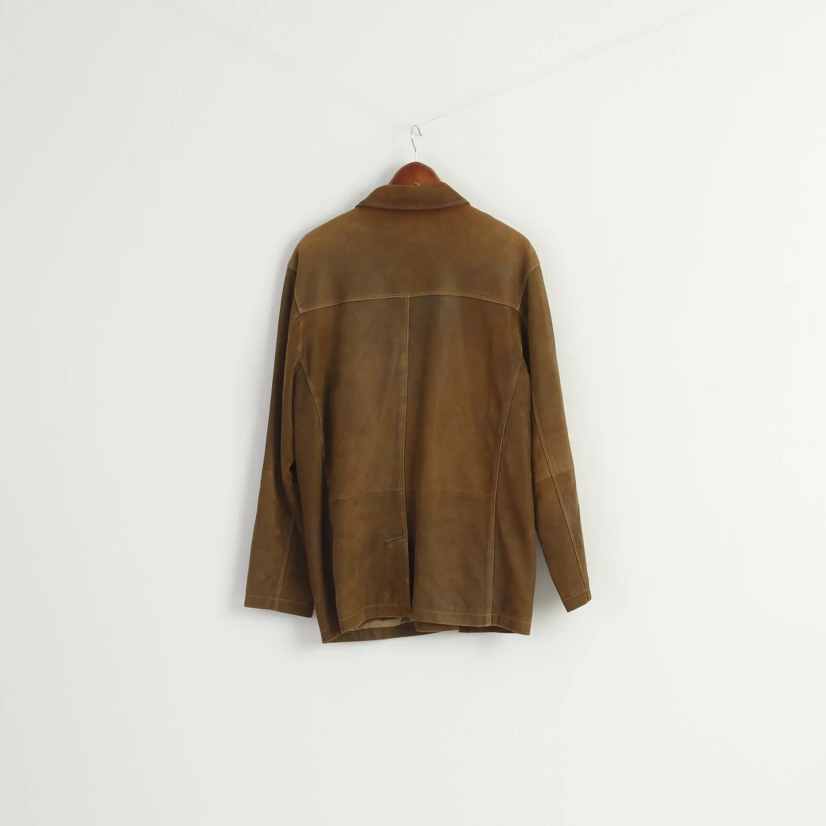Milestone Men 50 M Jacket Brown Goat Leather Detailed Buttons Classic Top